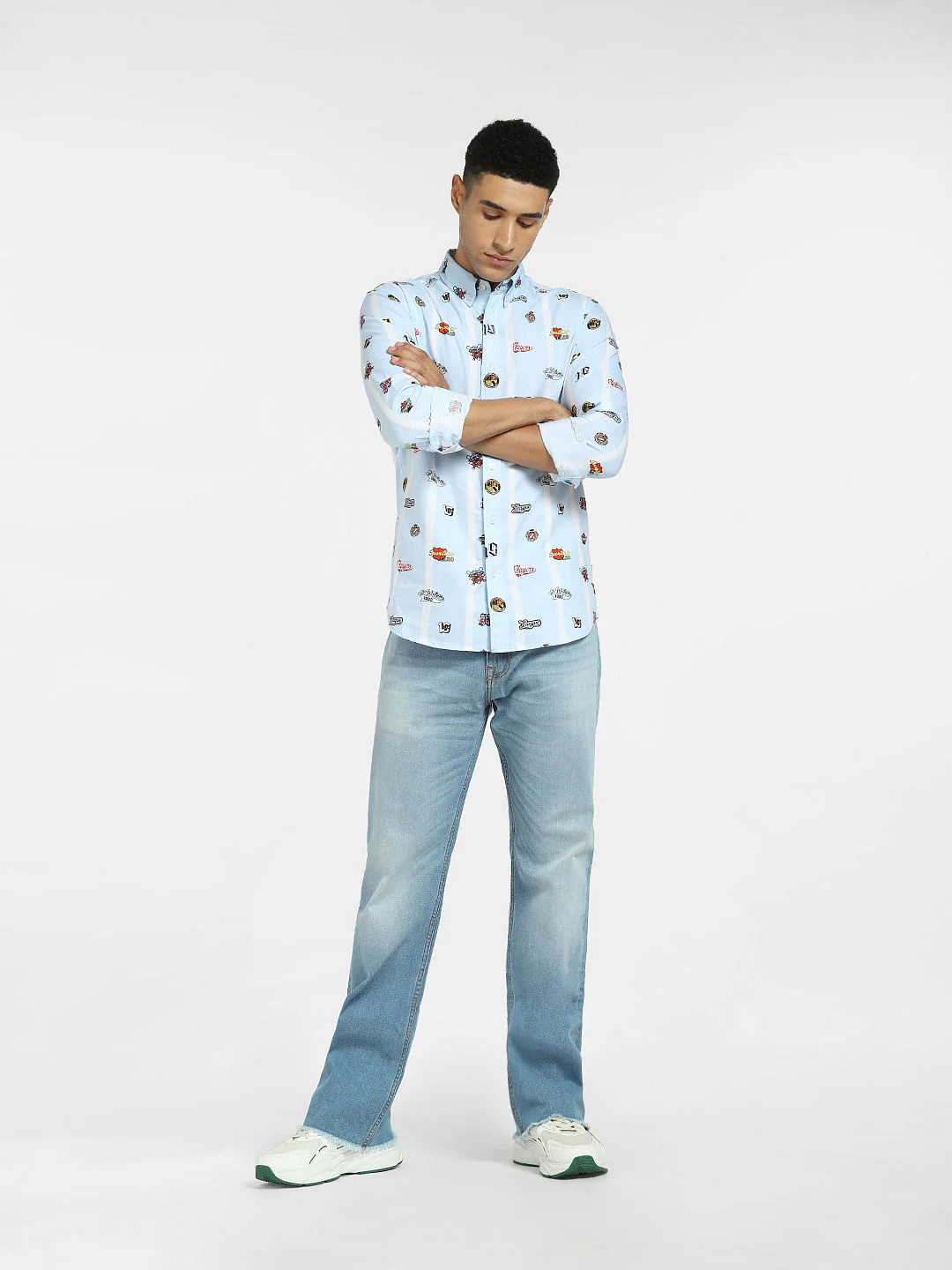 Blue All Over Print Full Sleeves Shirt - Image 6