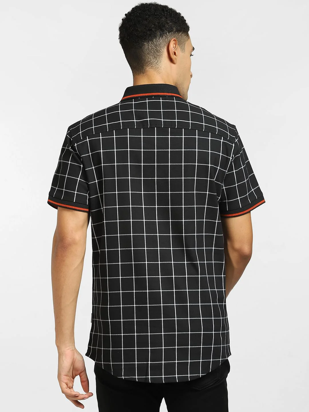 Black Check Short Sleeves Shirt - Image 4