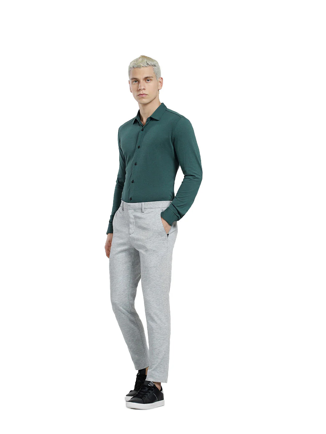 Green Knit Full Sleeves Shirt - Image 6