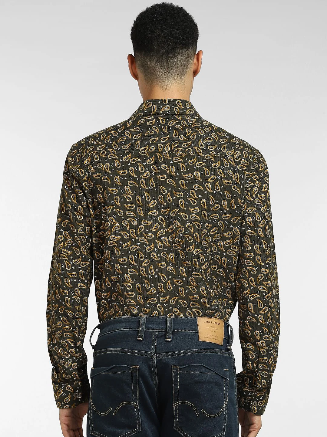 Green Paisley Print Full Sleeves Shirt - Image 4