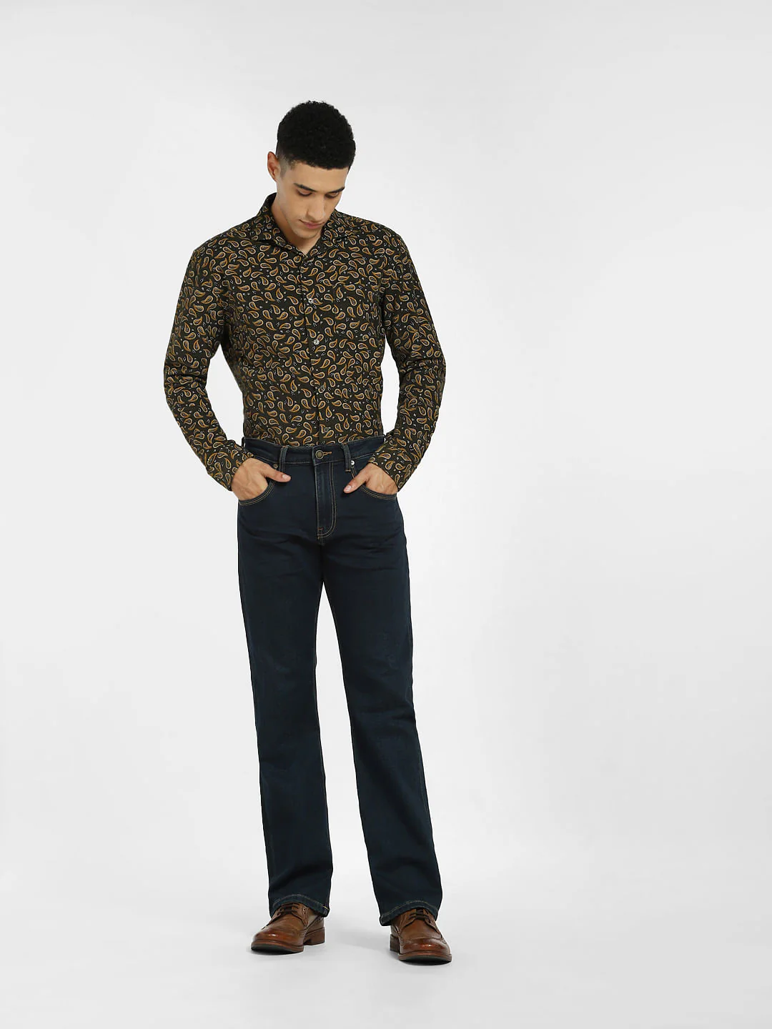 Green Paisley Print Full Sleeves Shirt - Image 6