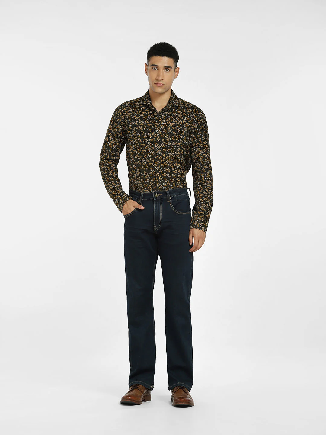 Green Paisley Print Full Sleeves Shirt - Image 7
