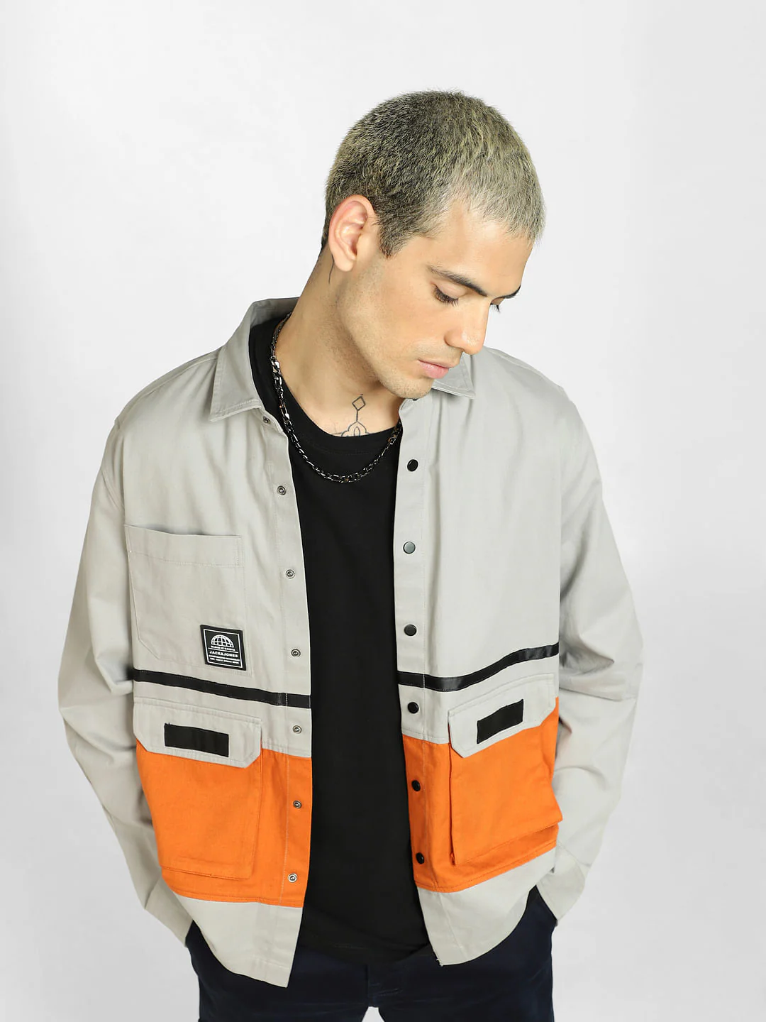 Grey Cut & Sew Oversized Shirt