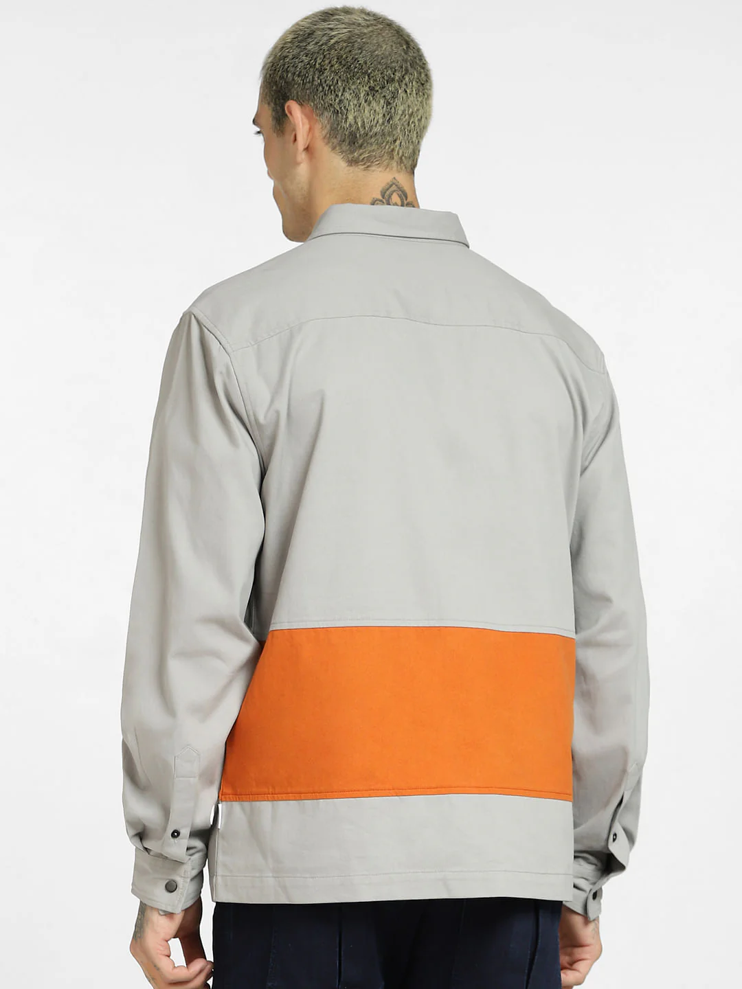 Grey Cut & Sew Oversized Shirt - Image 4