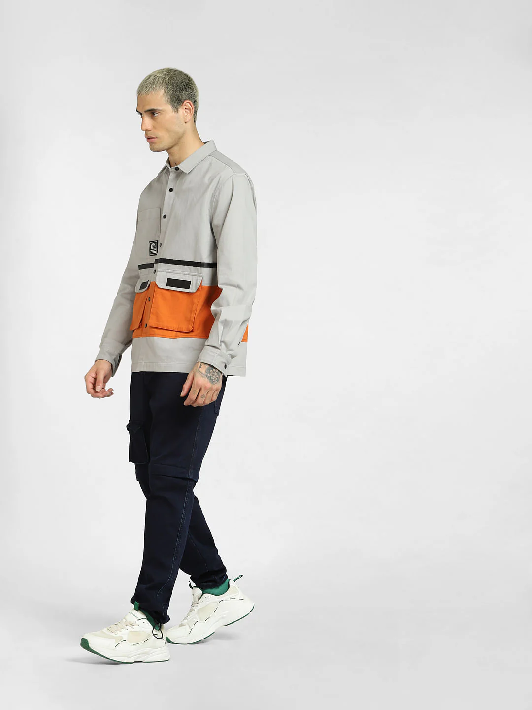 Grey Cut & Sew Oversized Shirt - Image 6