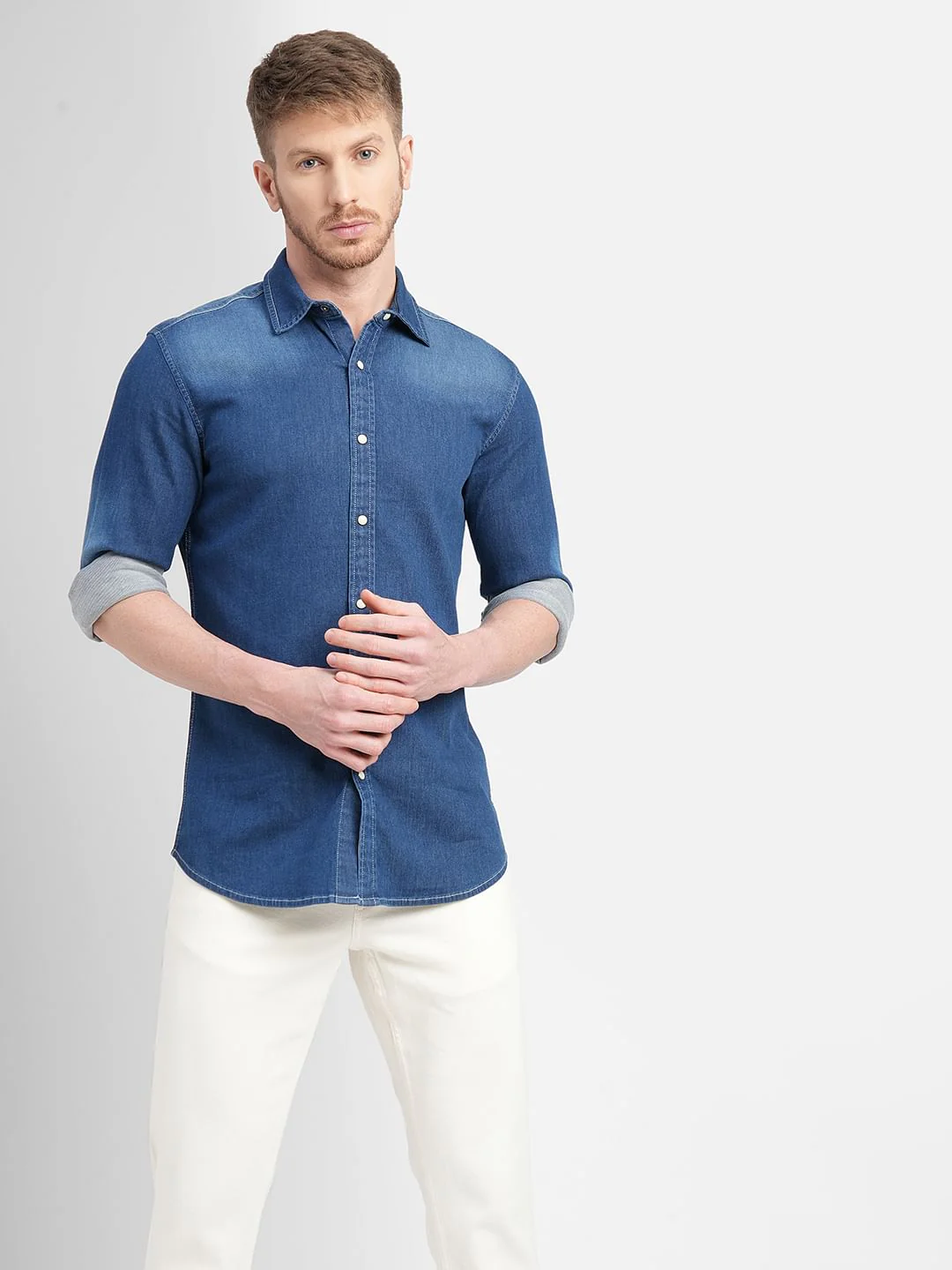 Blue Denim Full Sleeves Shirt - Image 2