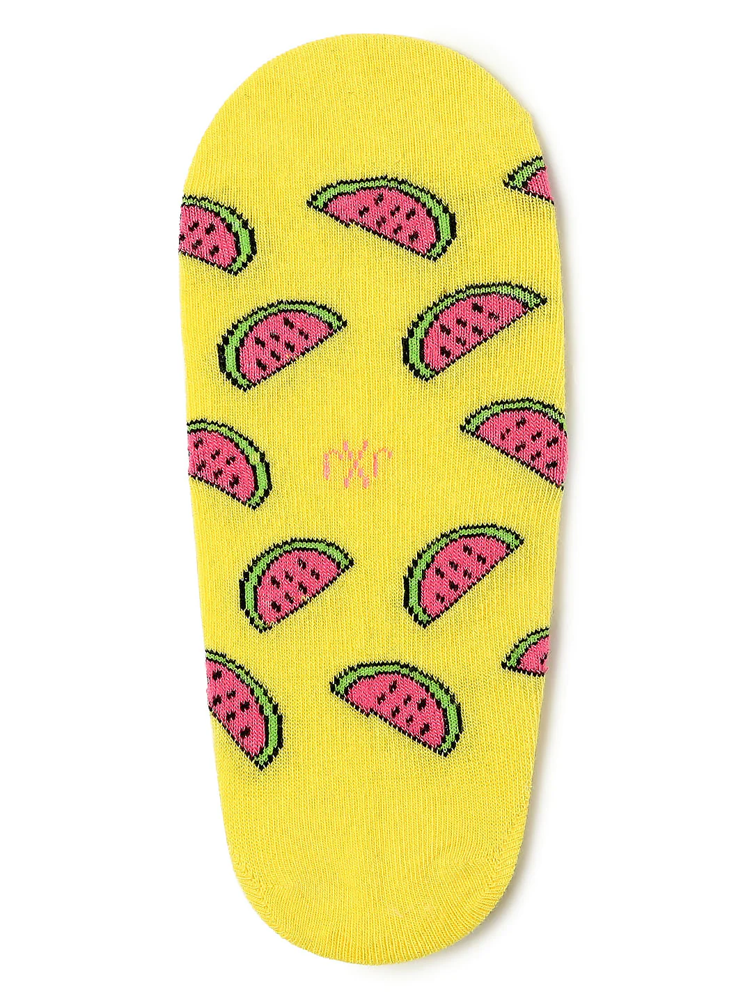 Yellow Watermelon Print No Show Socks - Image 2