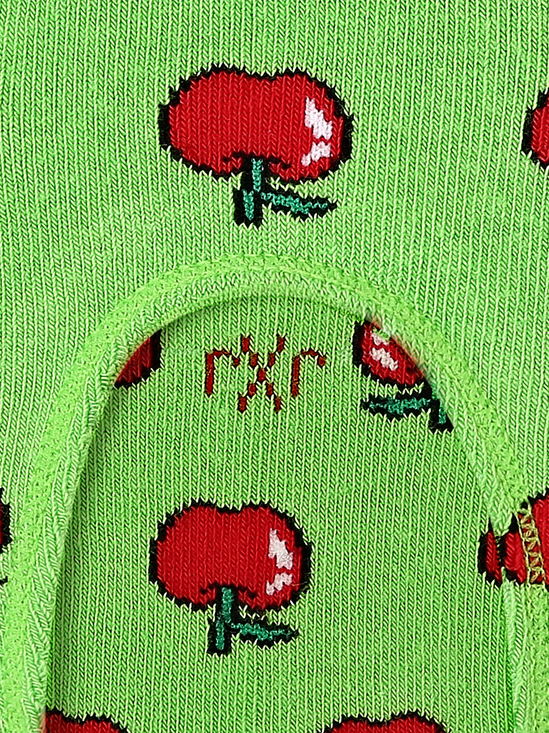 Green Apple Print No Show Socks - Image 3