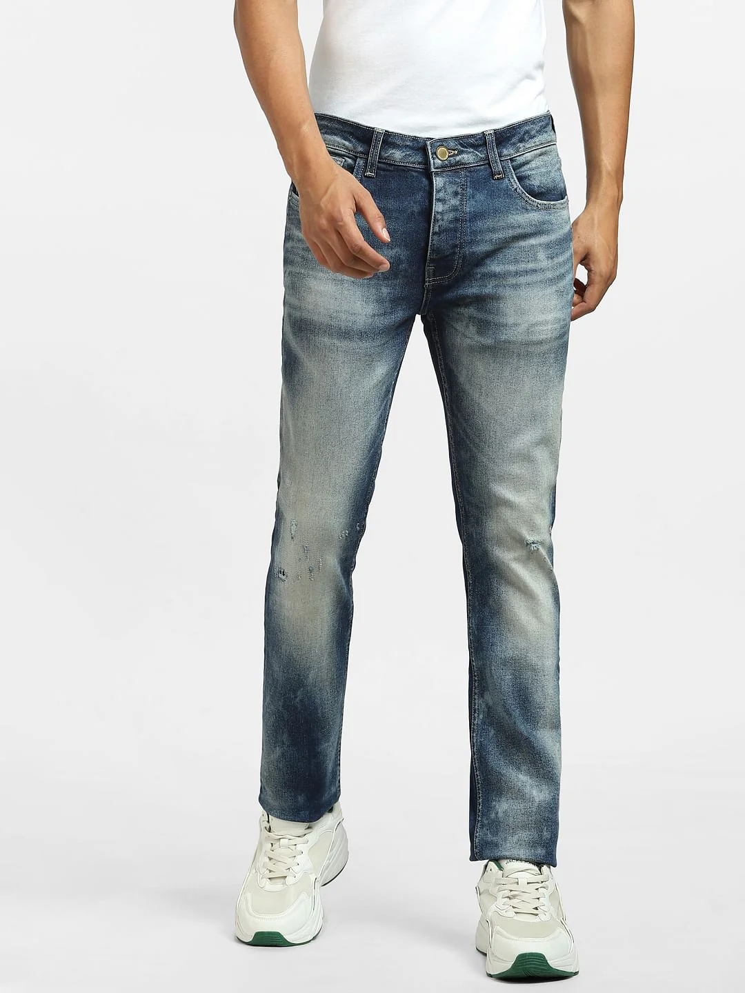 Blue Low Rise Distressed Liam Skinny Jeans - Image 2