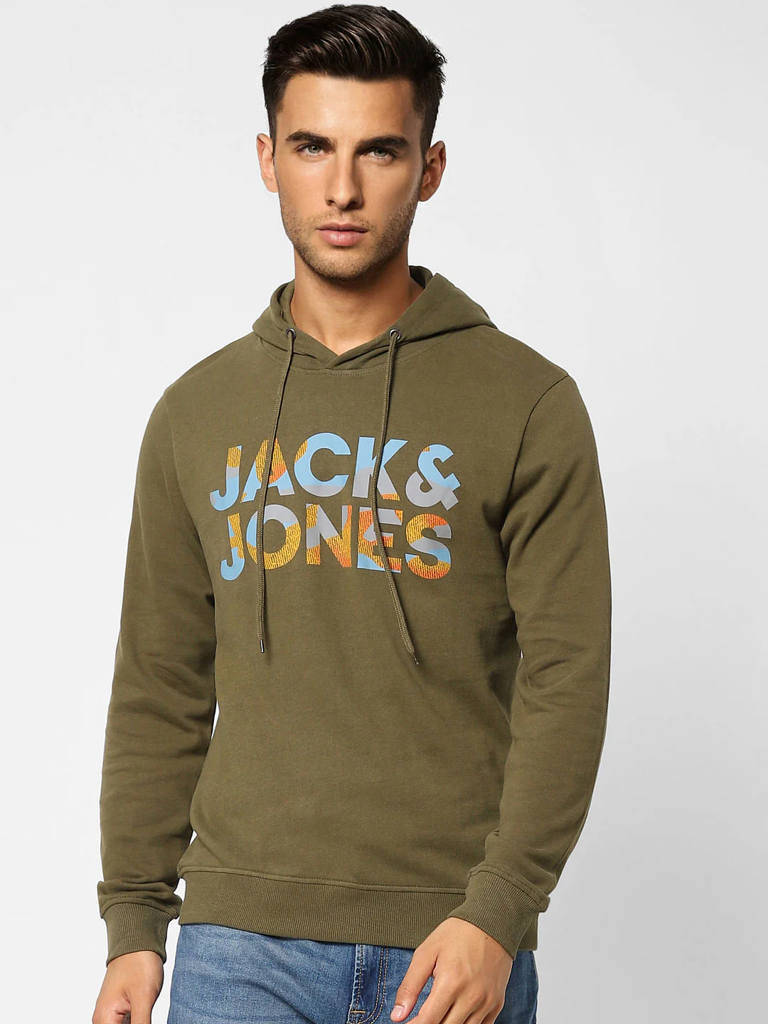 Green Logo Print Hooded Sweatshirt - Image 2