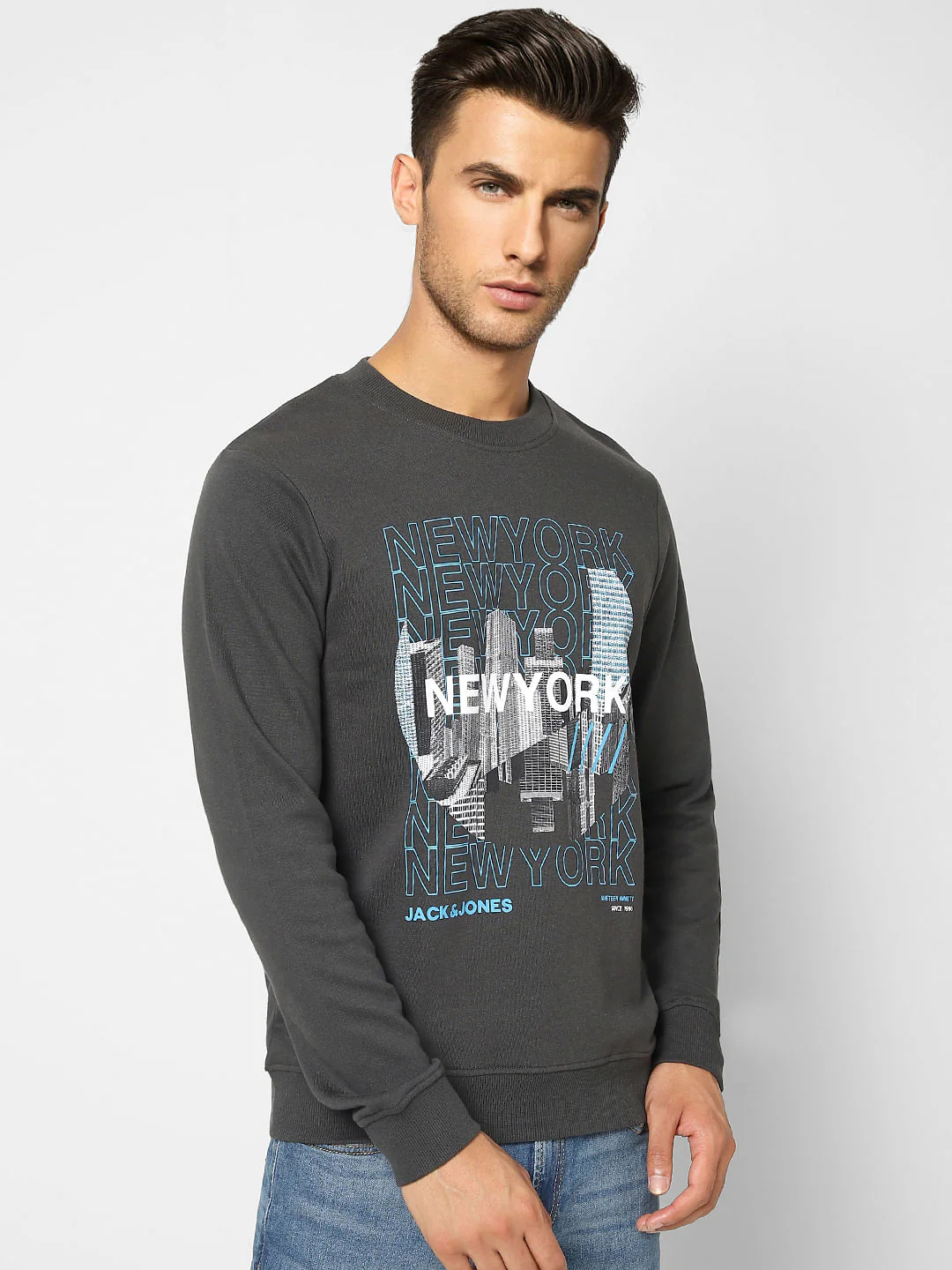 Black Graphic Print Sweatshirt - Image 2