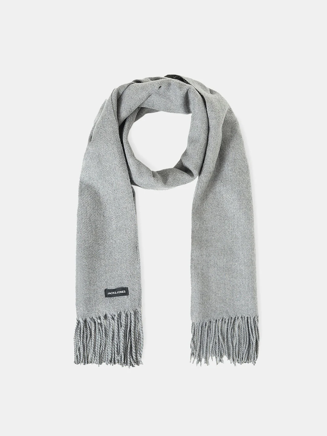 Grey Woven Fringe Detail Scarf - Image 2