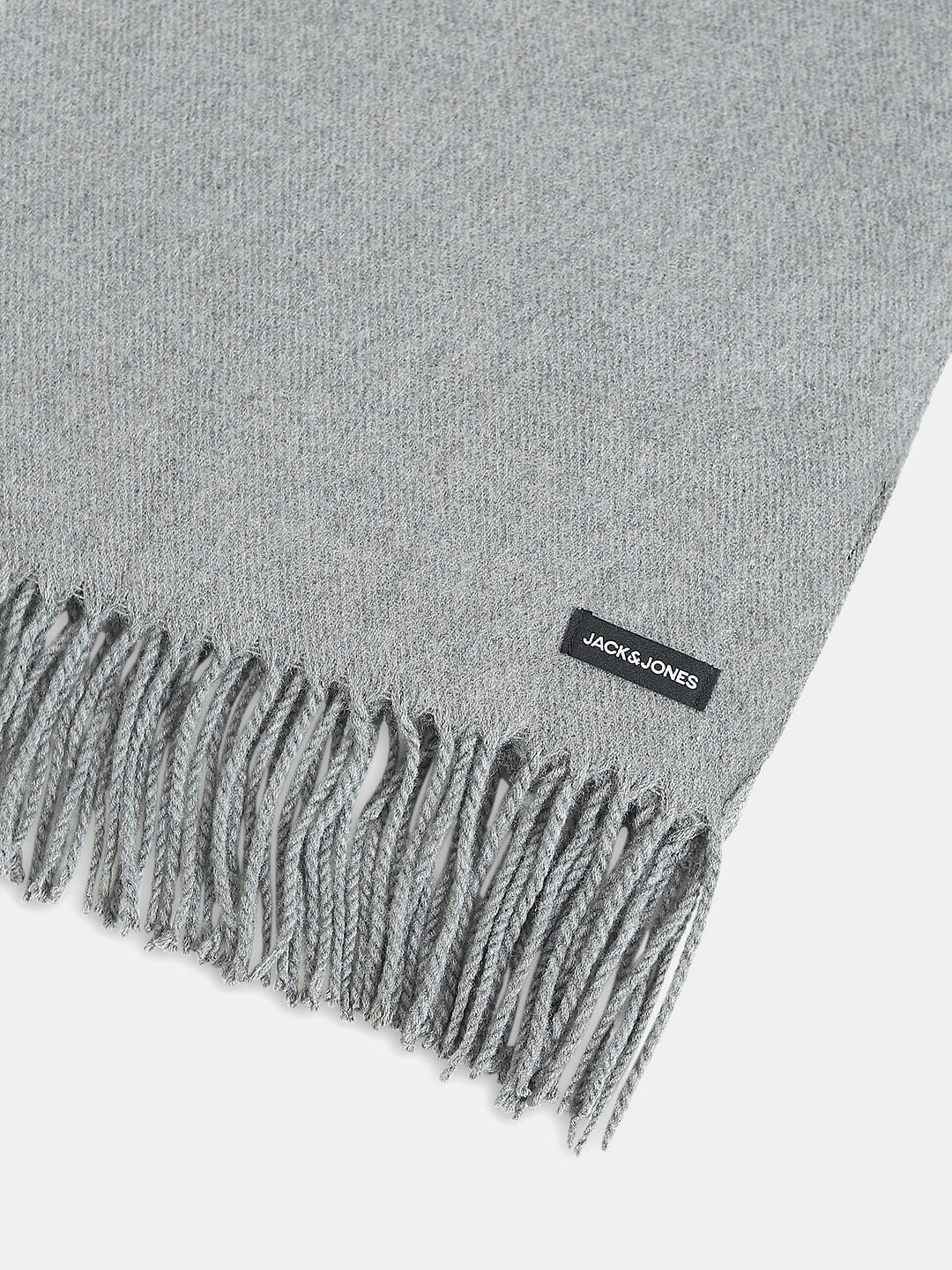 Grey Woven Fringe Detail Scarf - Image 3