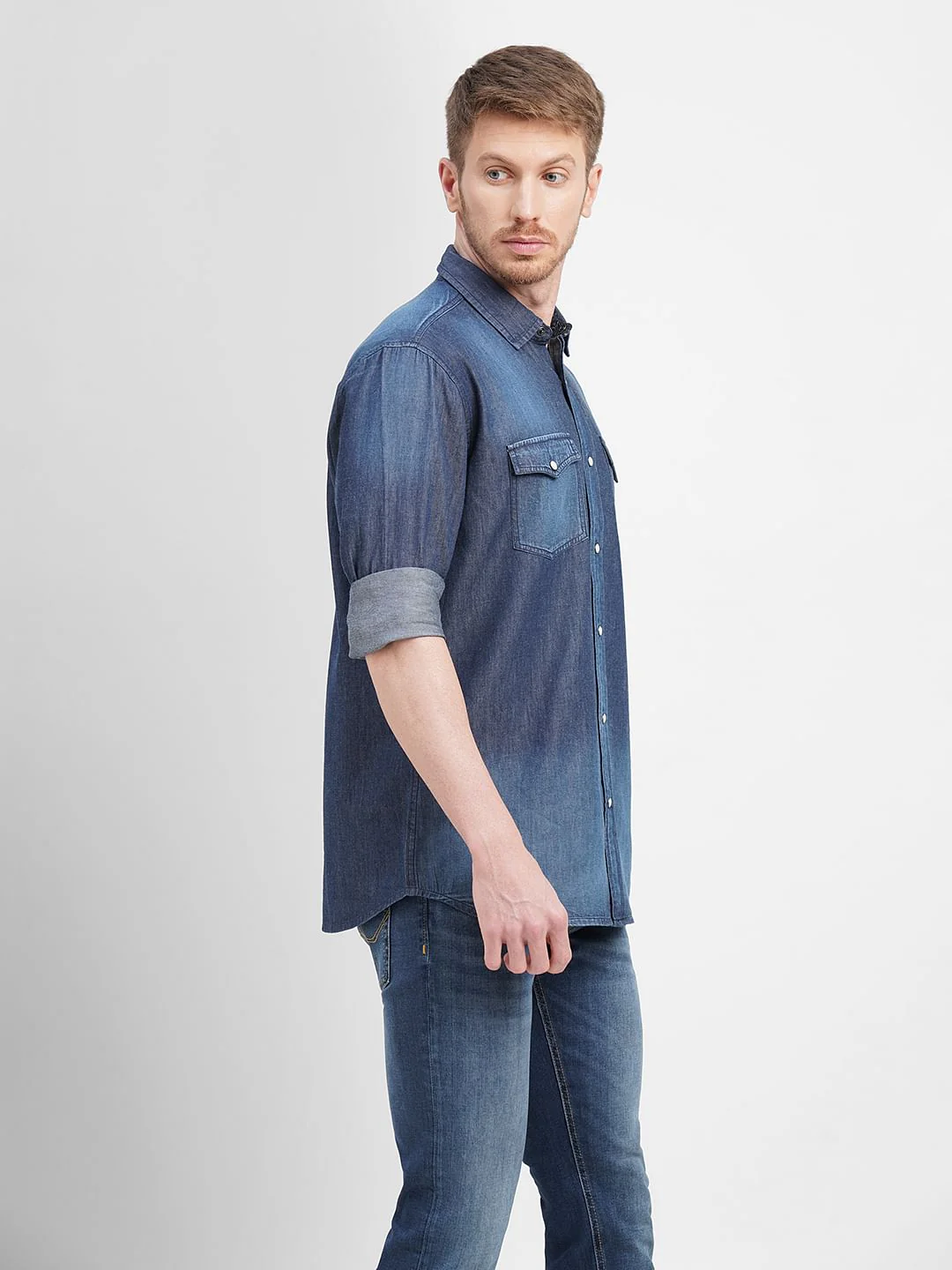 Blue Denim Full Sleeves Shirt - Image 3