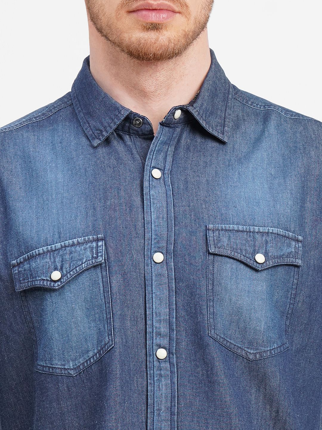 Blue Denim Full Sleeves Shirt - Image 5