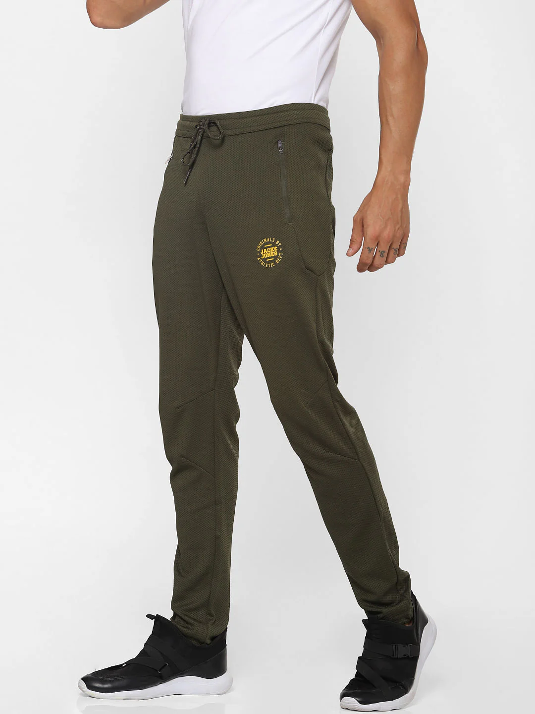 Green Logo Print Trackpants - Image 3