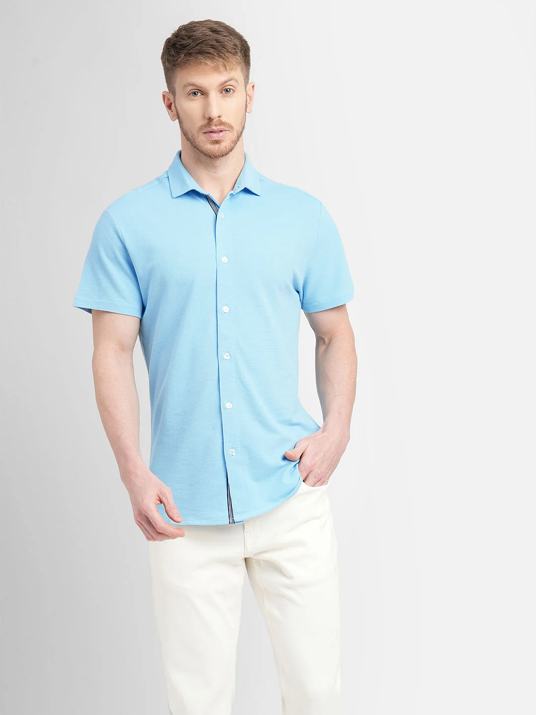 Blue Short Sleeves Shirt - Image 2