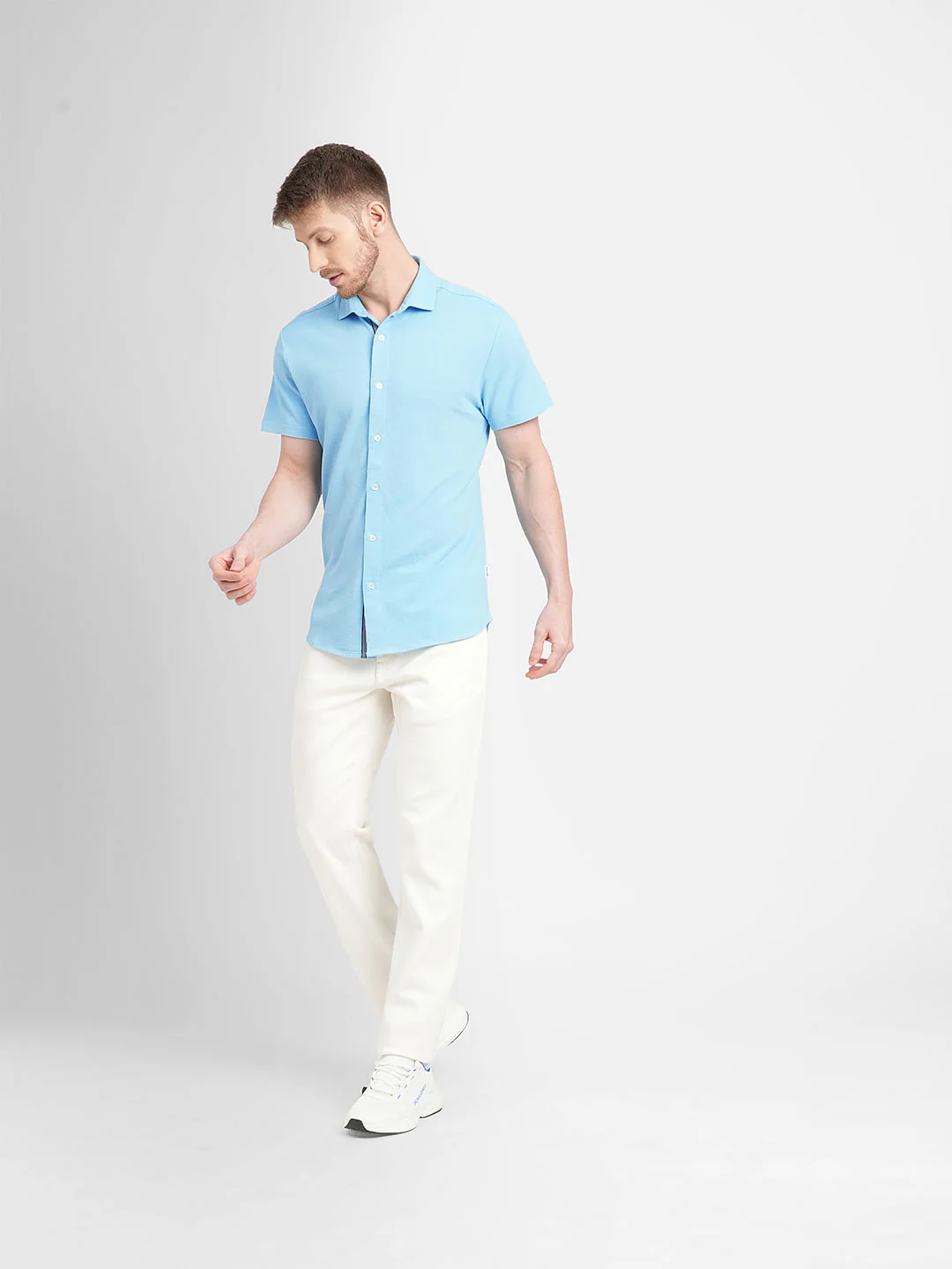 Blue Short Sleeves Shirt - Image 6