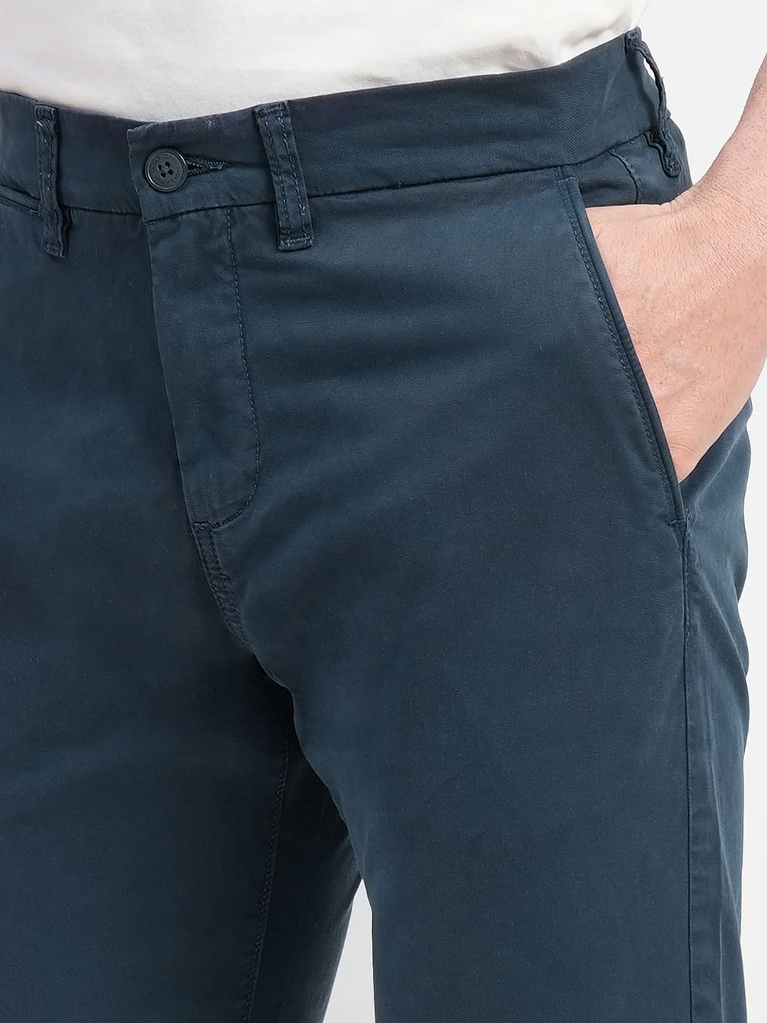 Blue Mid Rise Chinos - Image 5