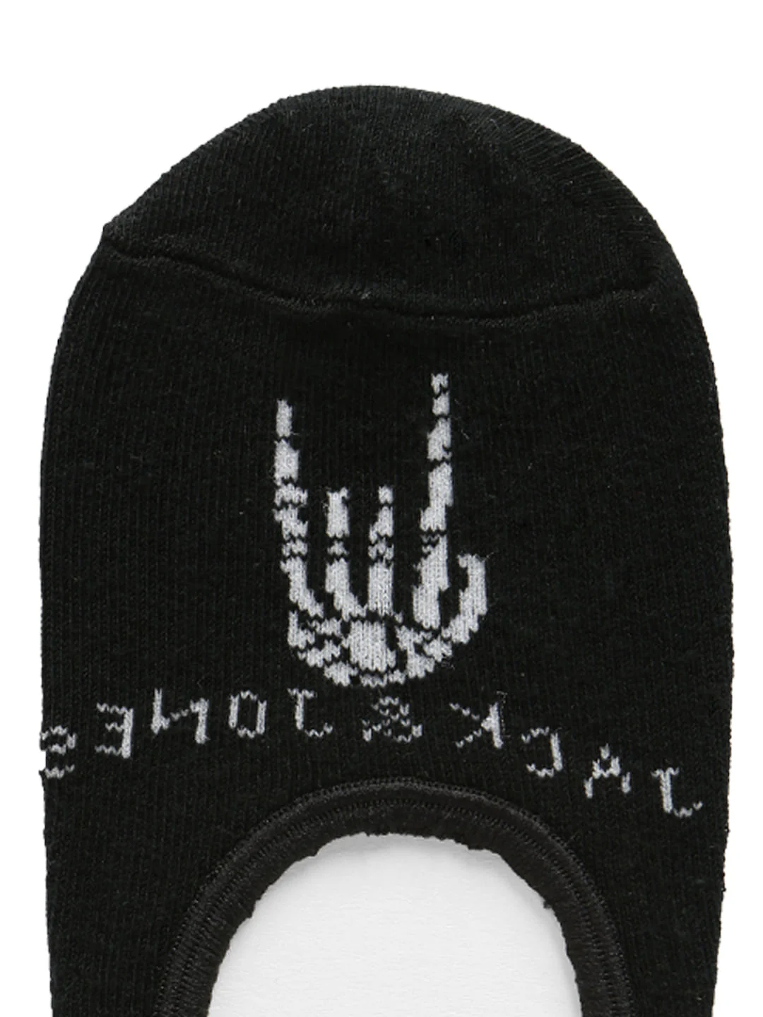 Black Text Print No Show Socks - Image 4