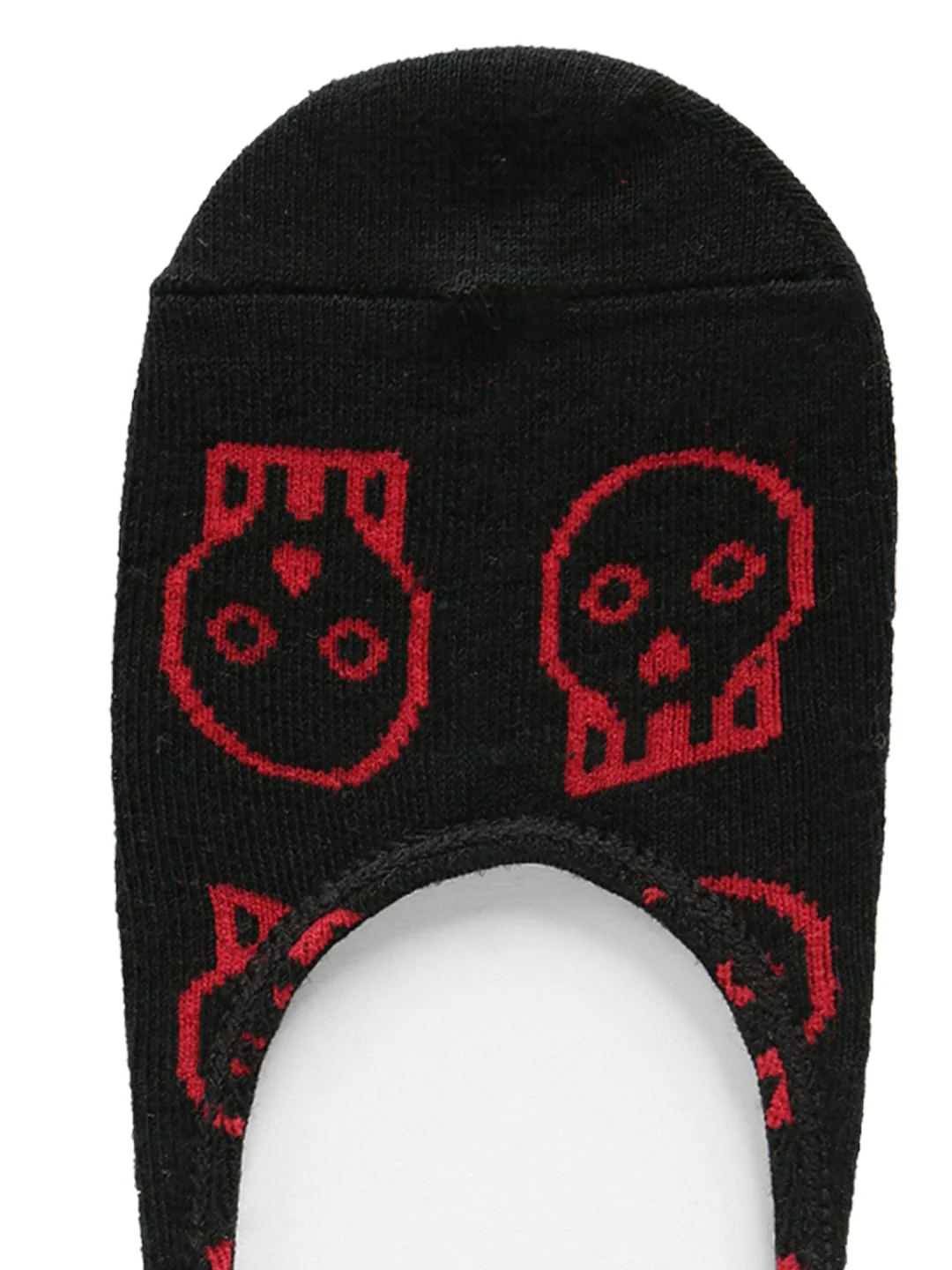 Black Skull Print No Show Socks - Image 4