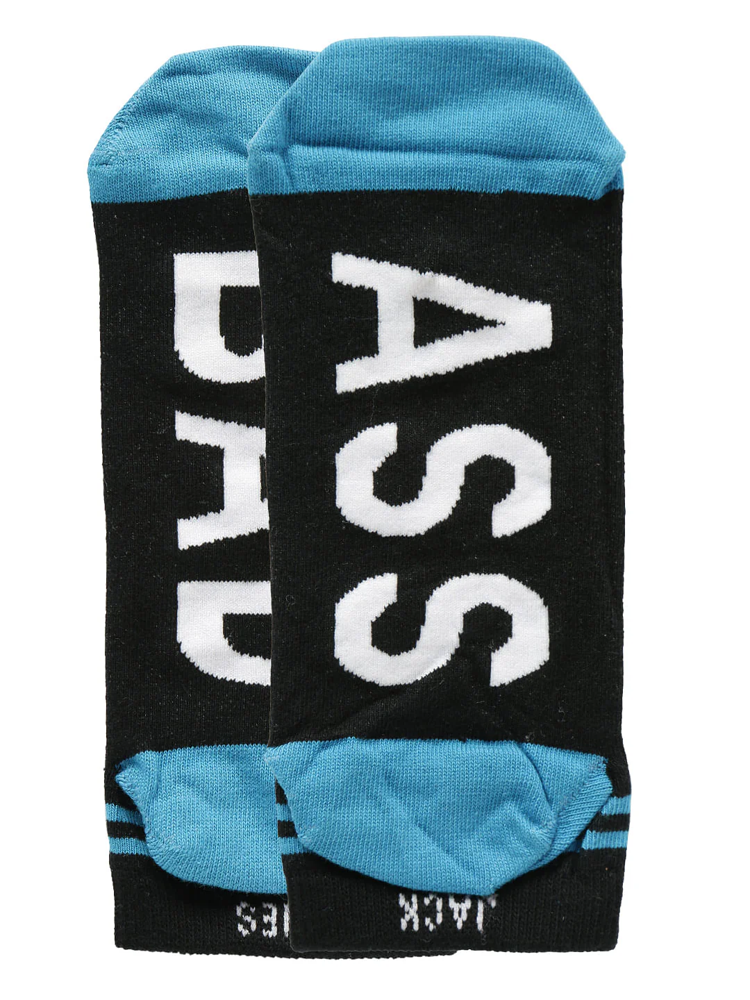 Black Text Print Ankle Length Socks - Image 2