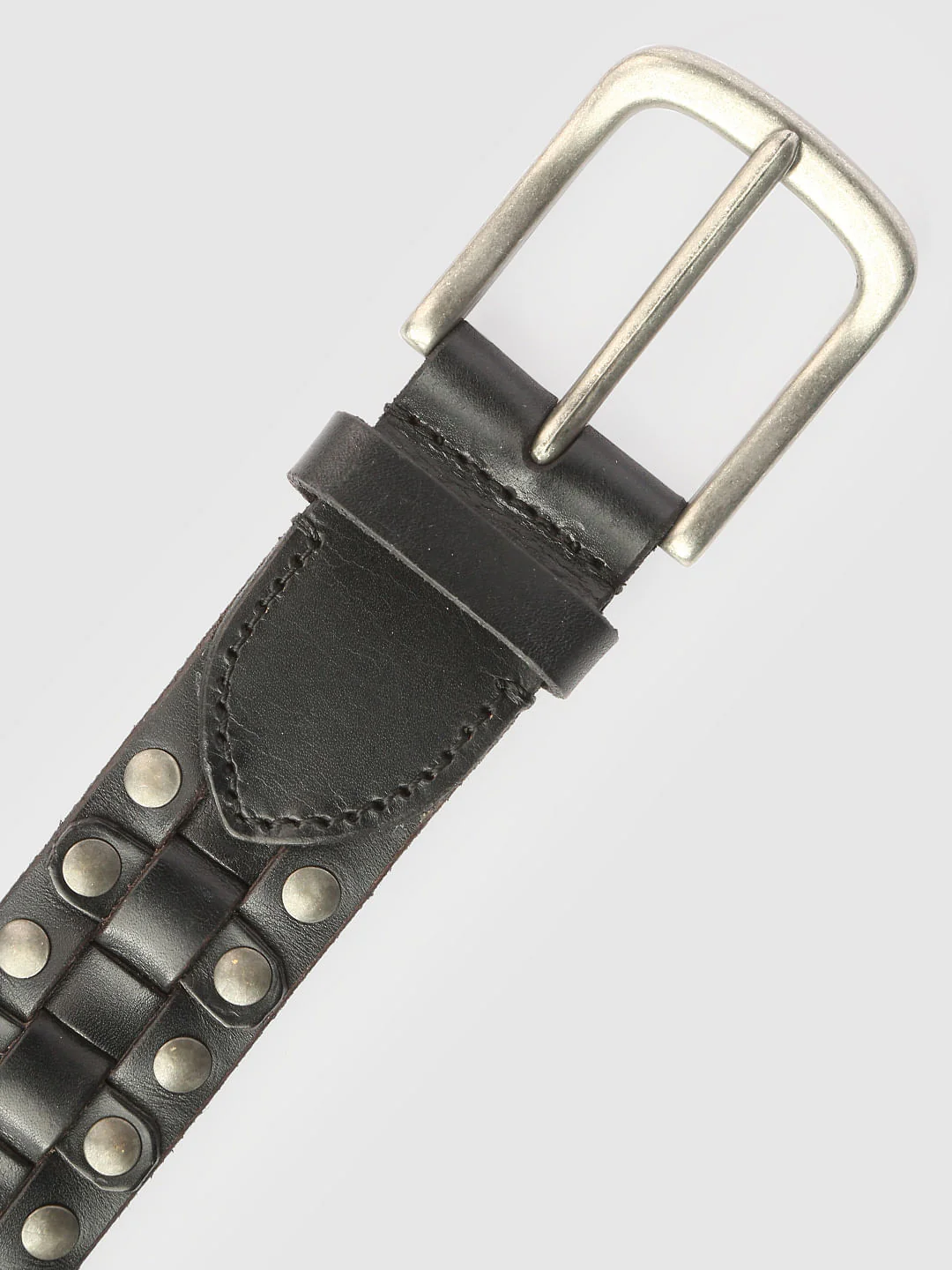 Black Studded Leather Belt - Image 2