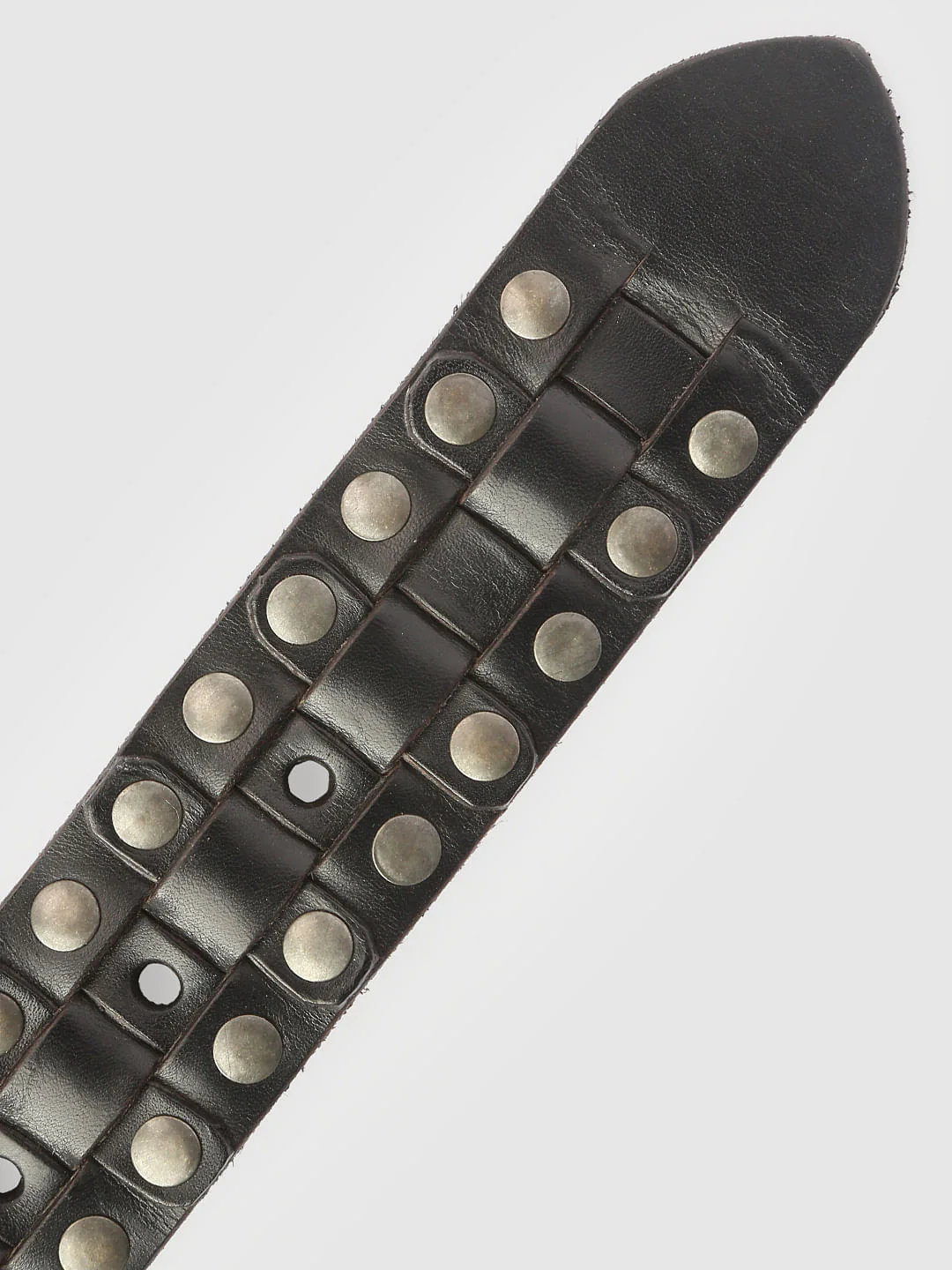Black Studded Leather Belt - Image 3