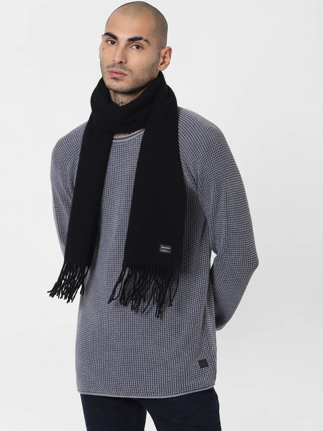 Black Woolen Scarf - Image 2
