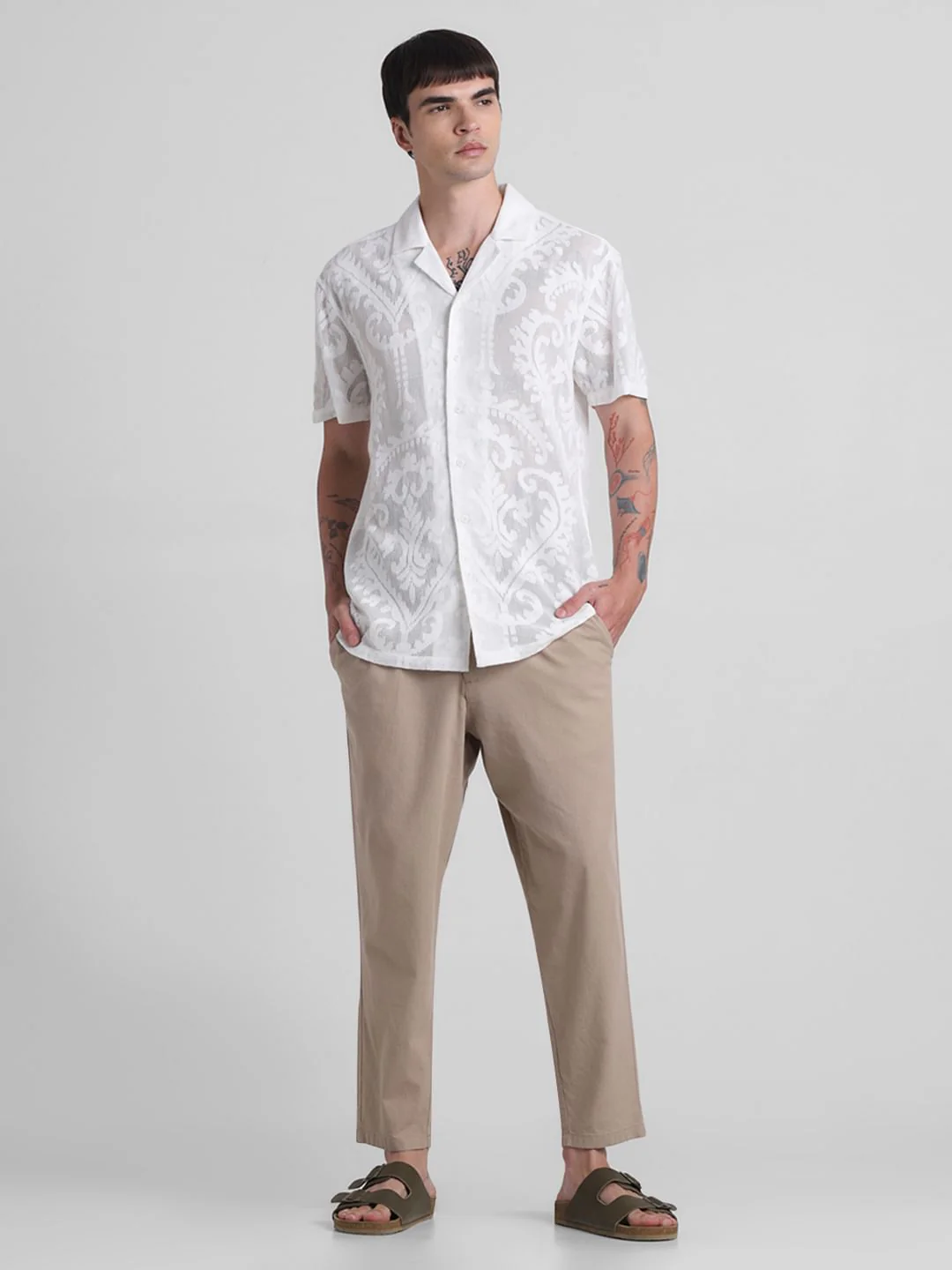 White Embroidered Sheer Shirt - Image 6