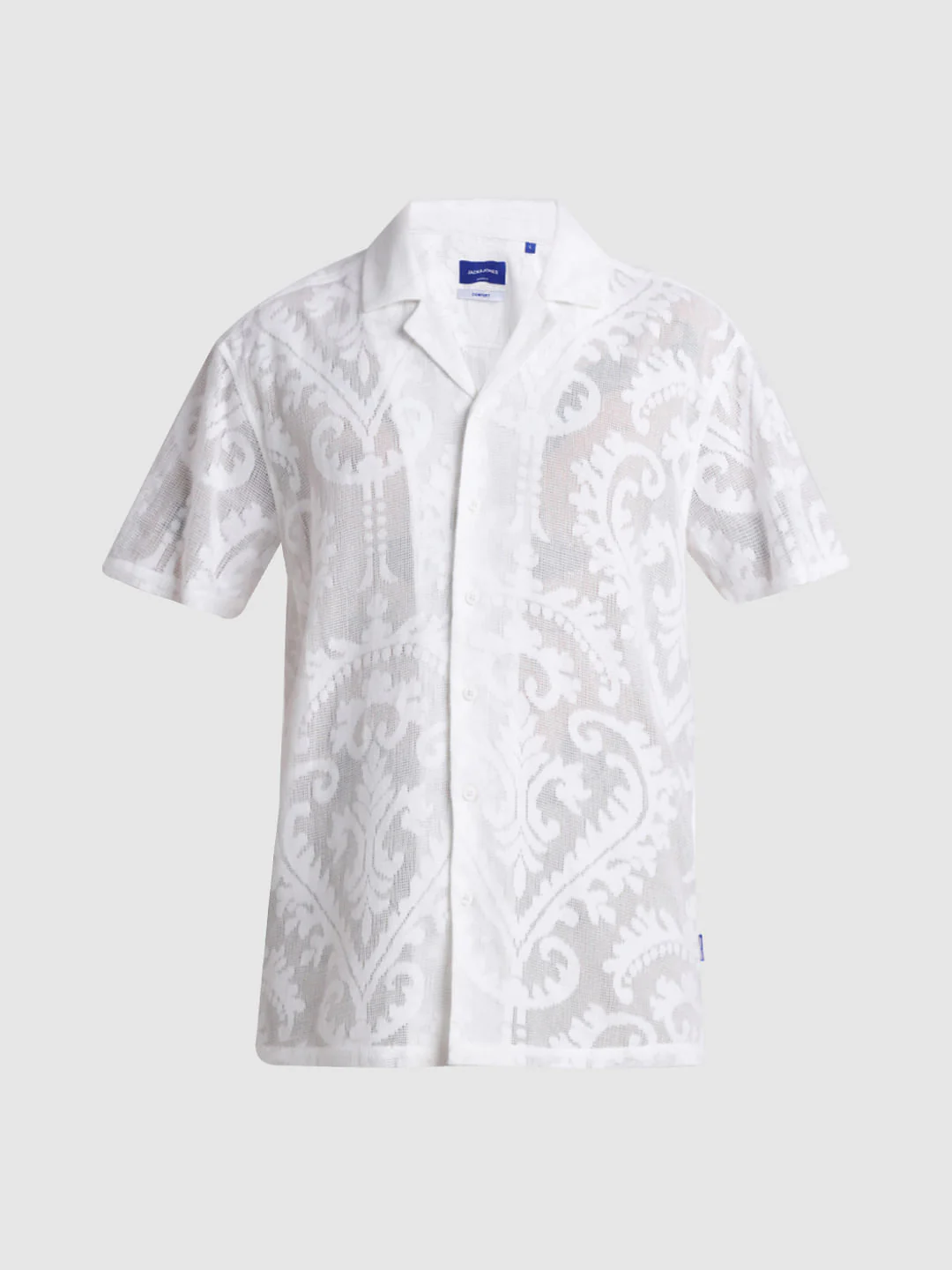 White Embroidered Sheer Shirt - Image 7
