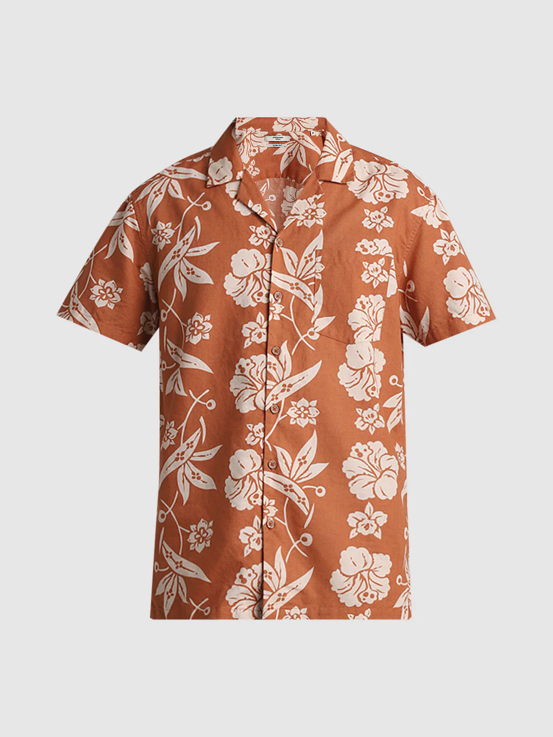 Orange Floral Linen Shirt - Image 7