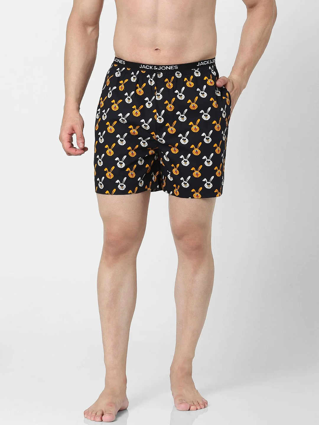 Black Graphic Printed Boxers