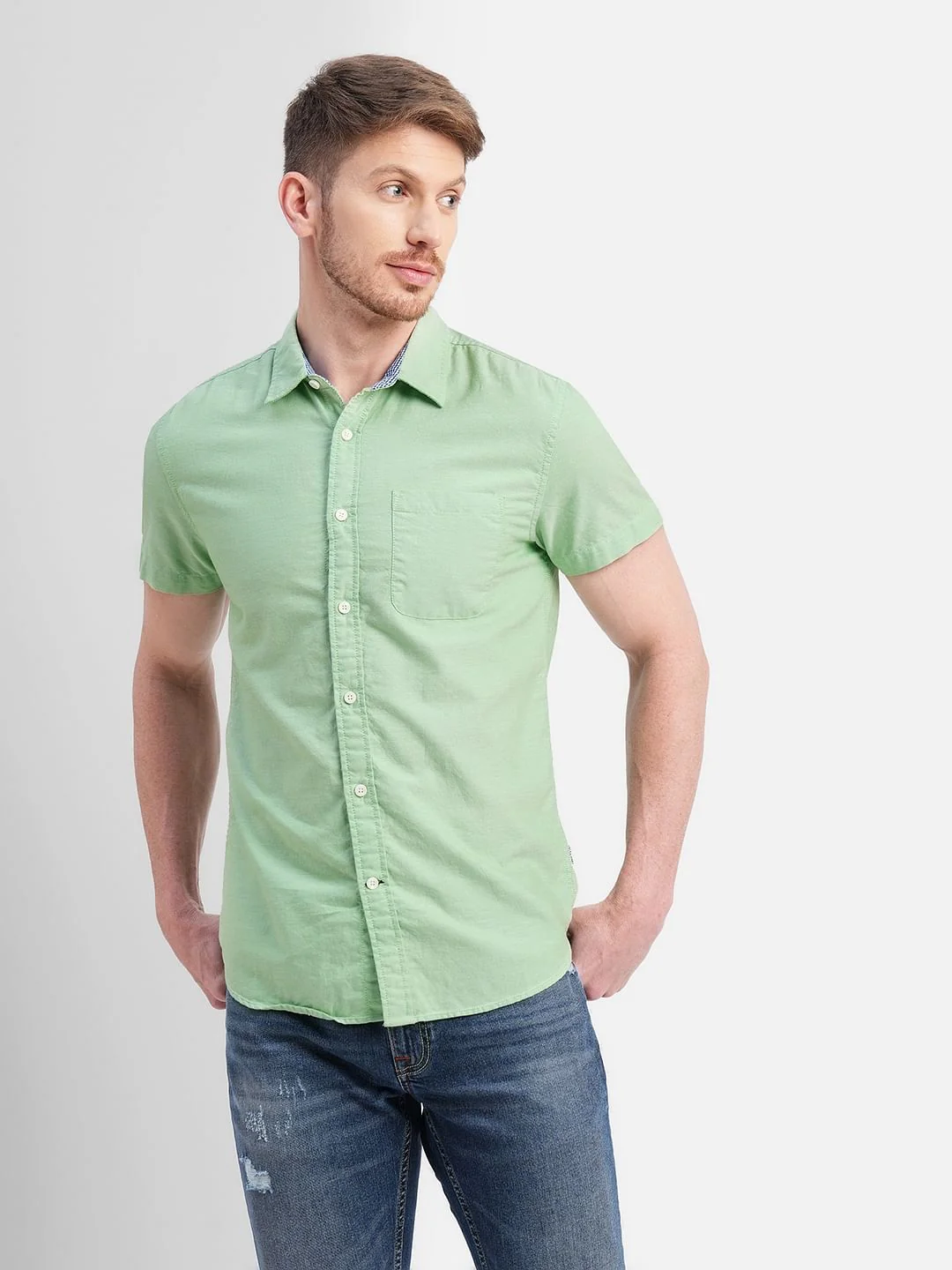 Green Short Sleeves Shirt - Image 2