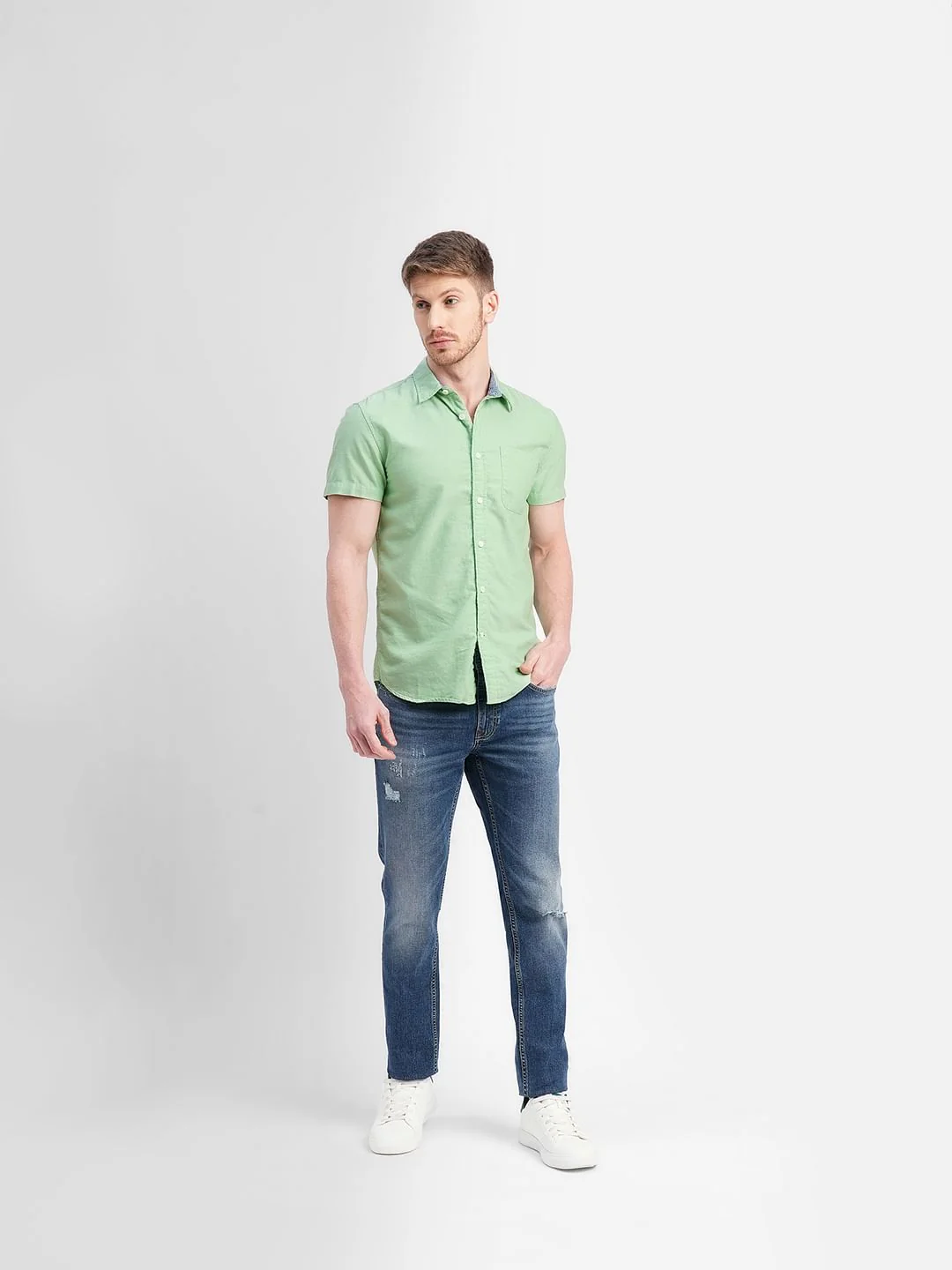 Green Short Sleeves Shirt - Image 6