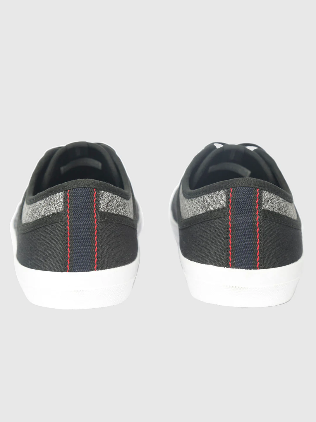 Black Canvas Print Pu Sneakers - Image 4