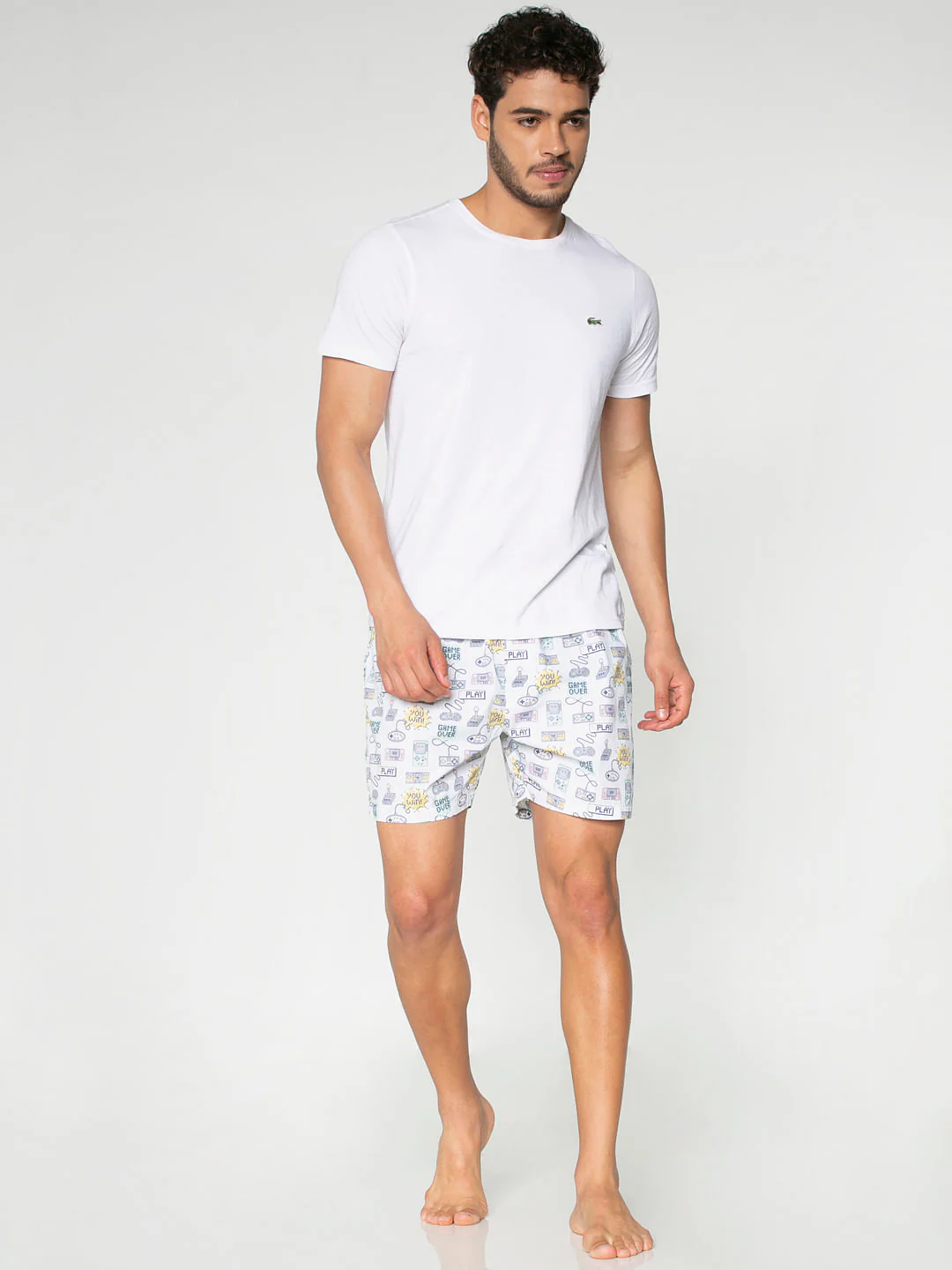 White All Over Video Game Graphic Print Boxers - Image 2