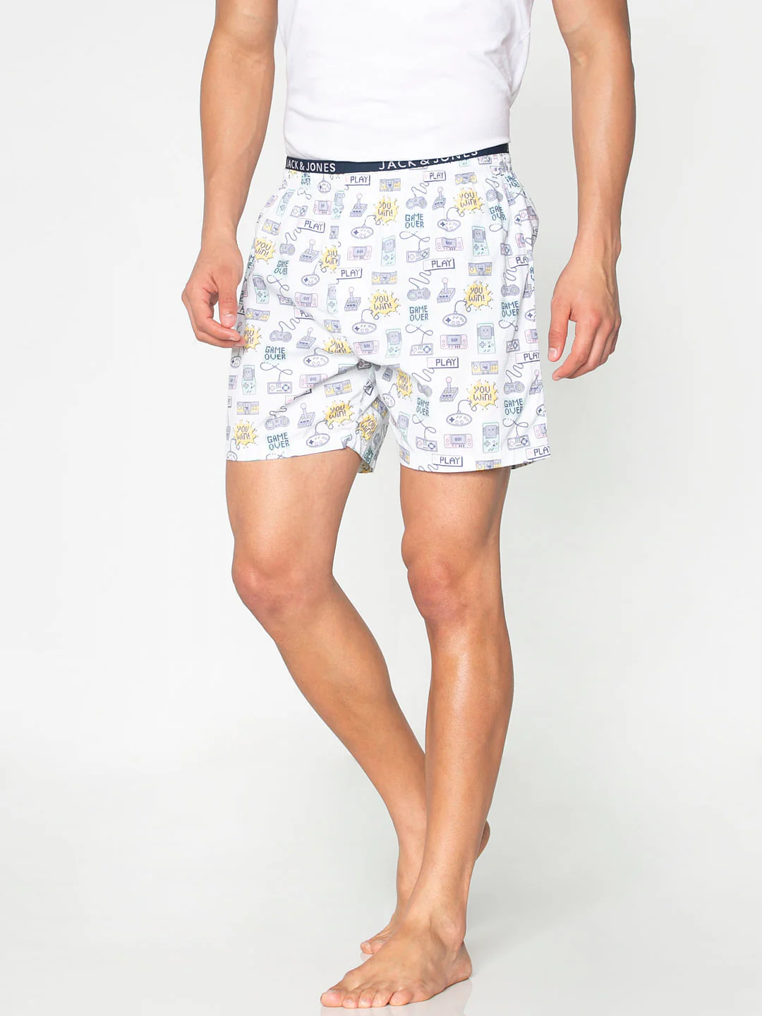 White All Over Video Game Graphic Print Boxers - Image 3