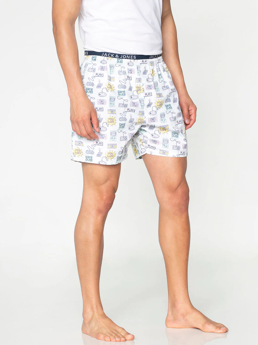 White All Over Video Game Graphic Print Boxers - Image 4