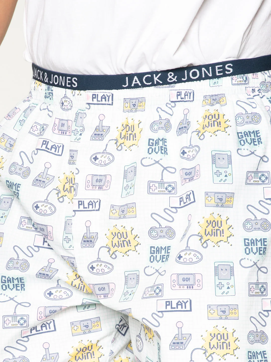 White All Over Video Game Graphic Print Boxers - Image 6