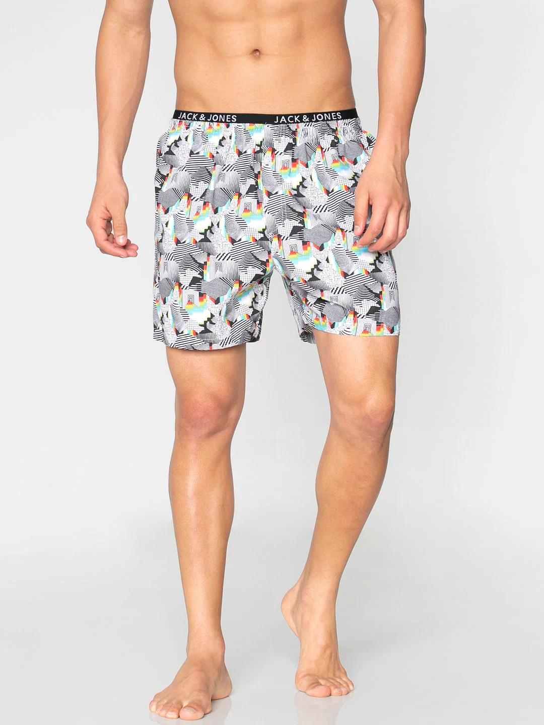 Black All Over Abstract Print Boxers