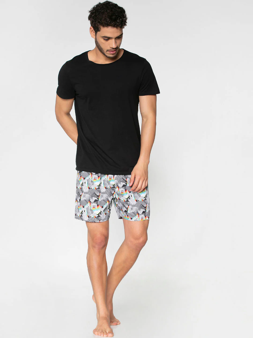 Black All Over Abstract Print Boxers - Image 2