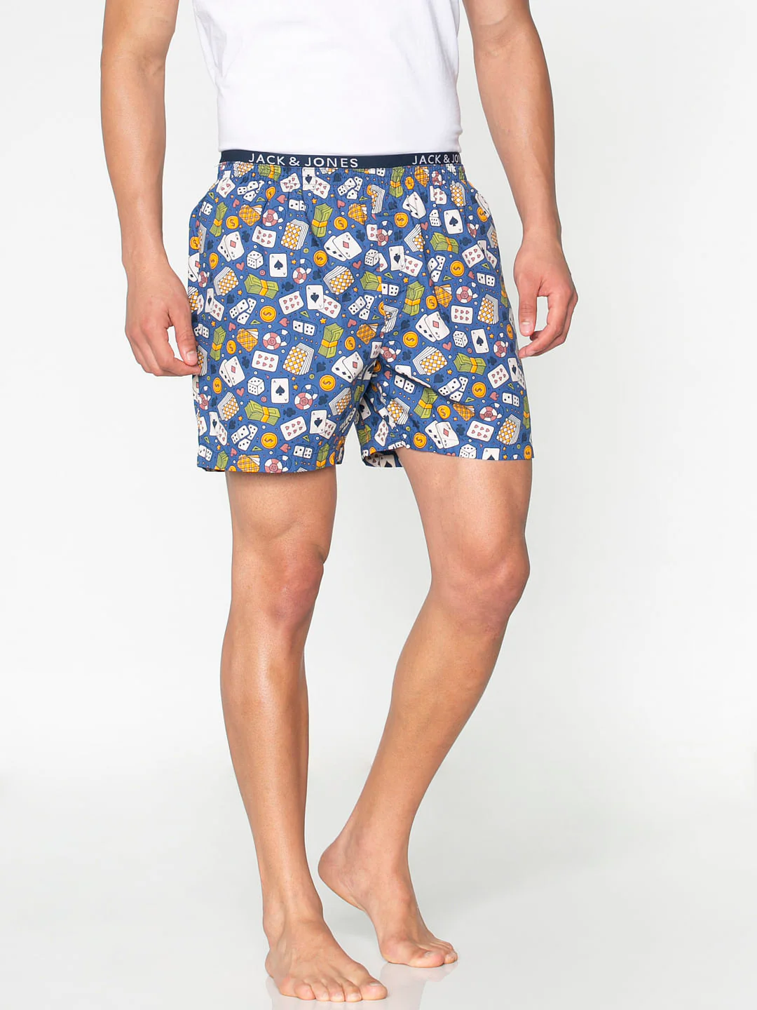 Blue All Over Poker Game Graphic Print Boxers - Image 3