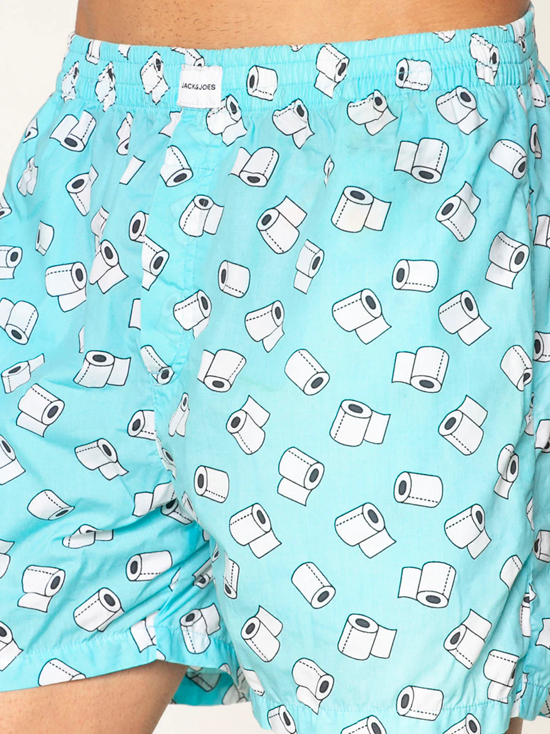 Light Blue All Over Paper Roll Graphic Print Boxers - Image 6