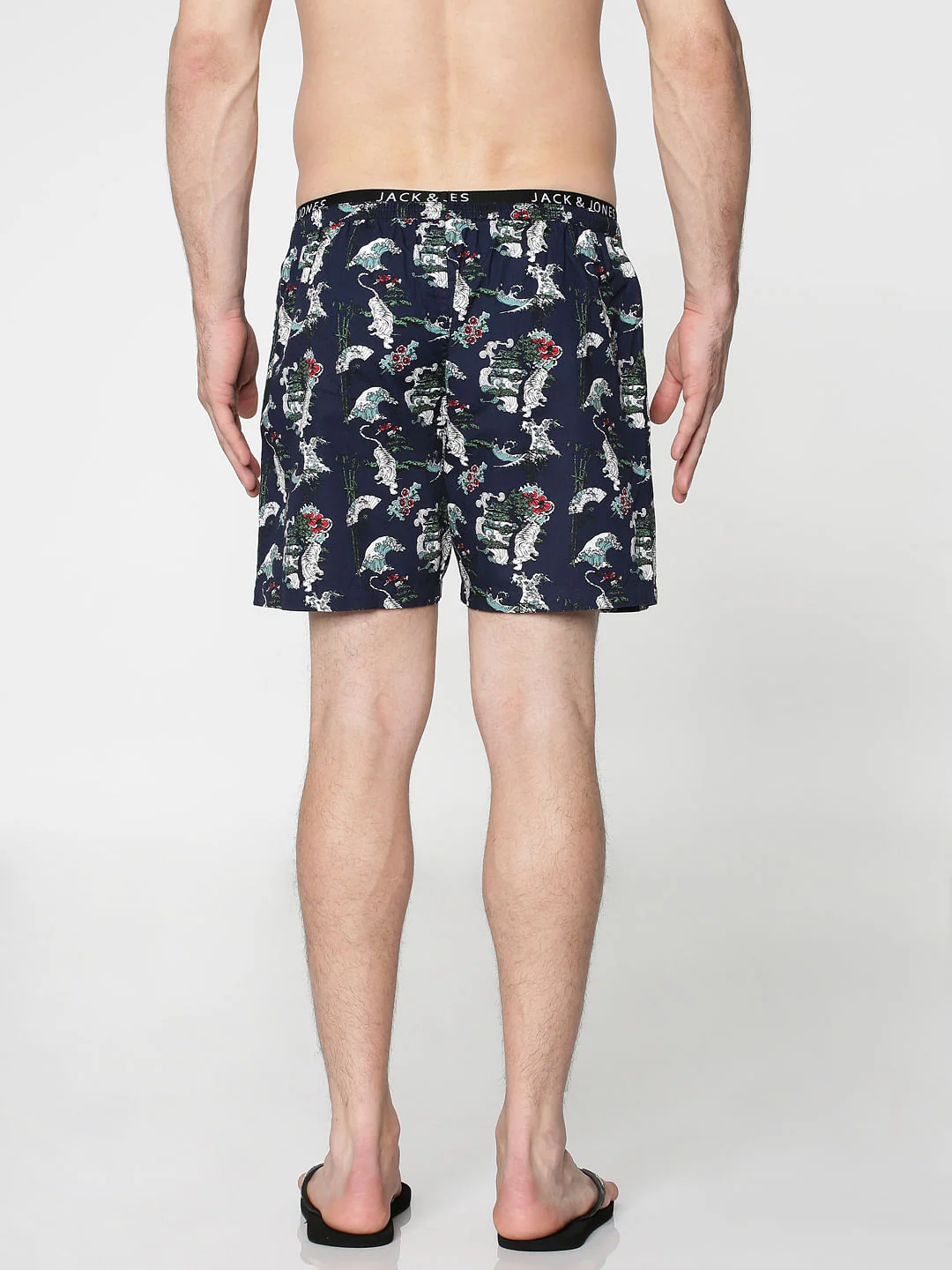 Navy Blue All Over Japan Tiger Graphic Print Boxers - Image 4