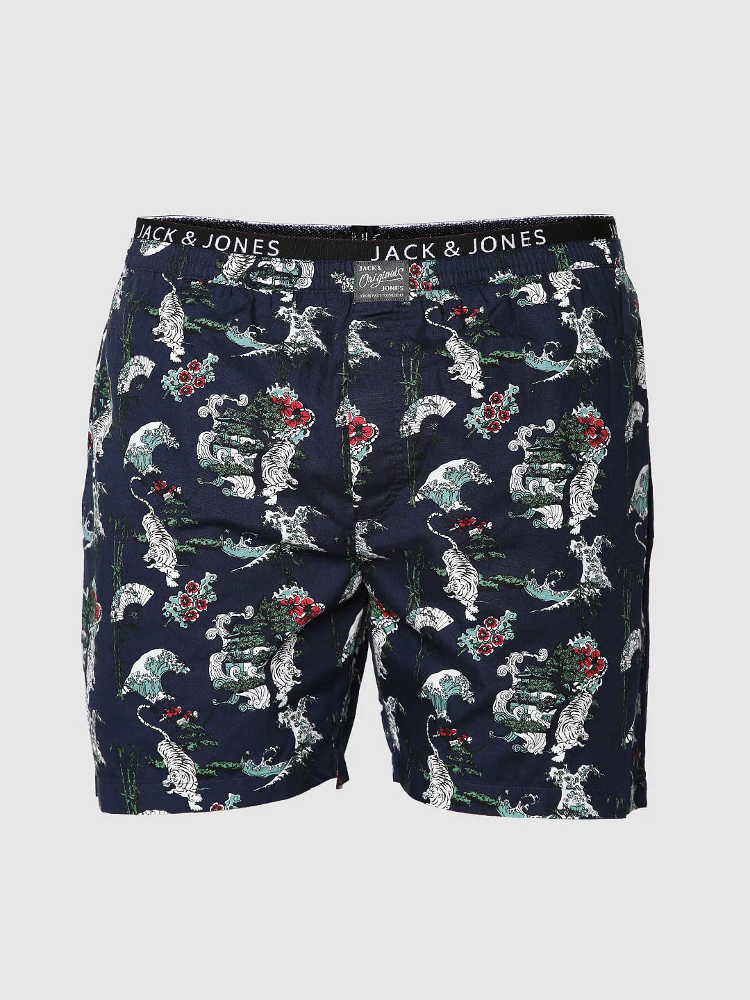 Navy Blue All Over Japan Tiger Graphic Print Boxers - Image 6