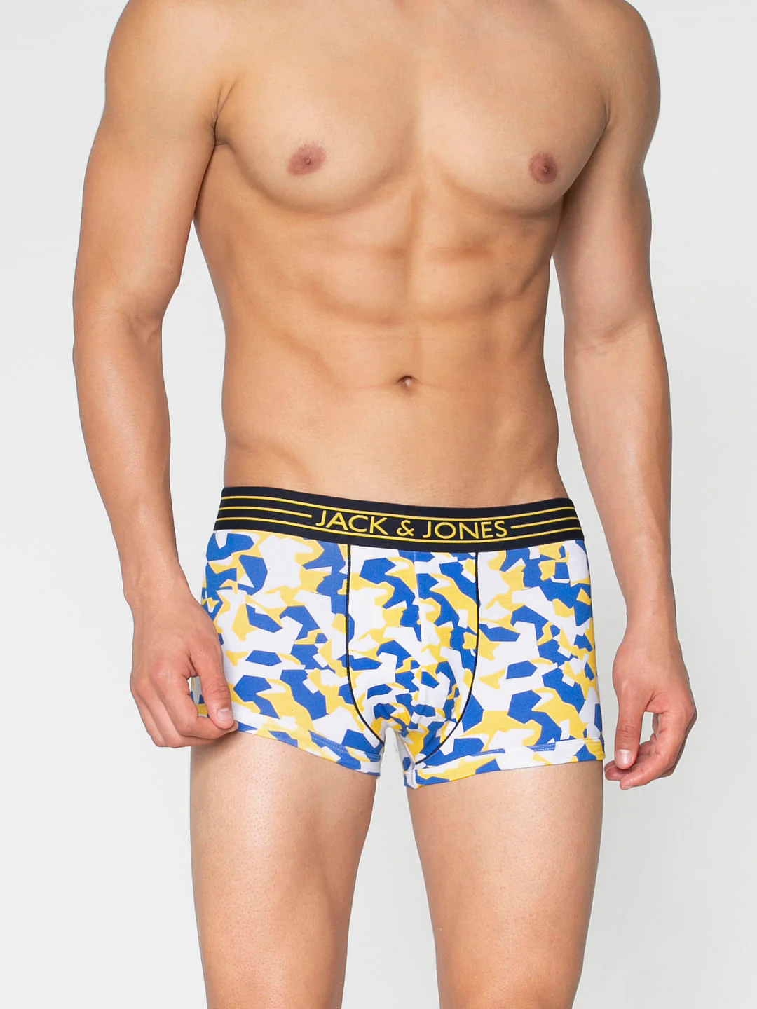 Blue Abstract Print Brazilian Trunks