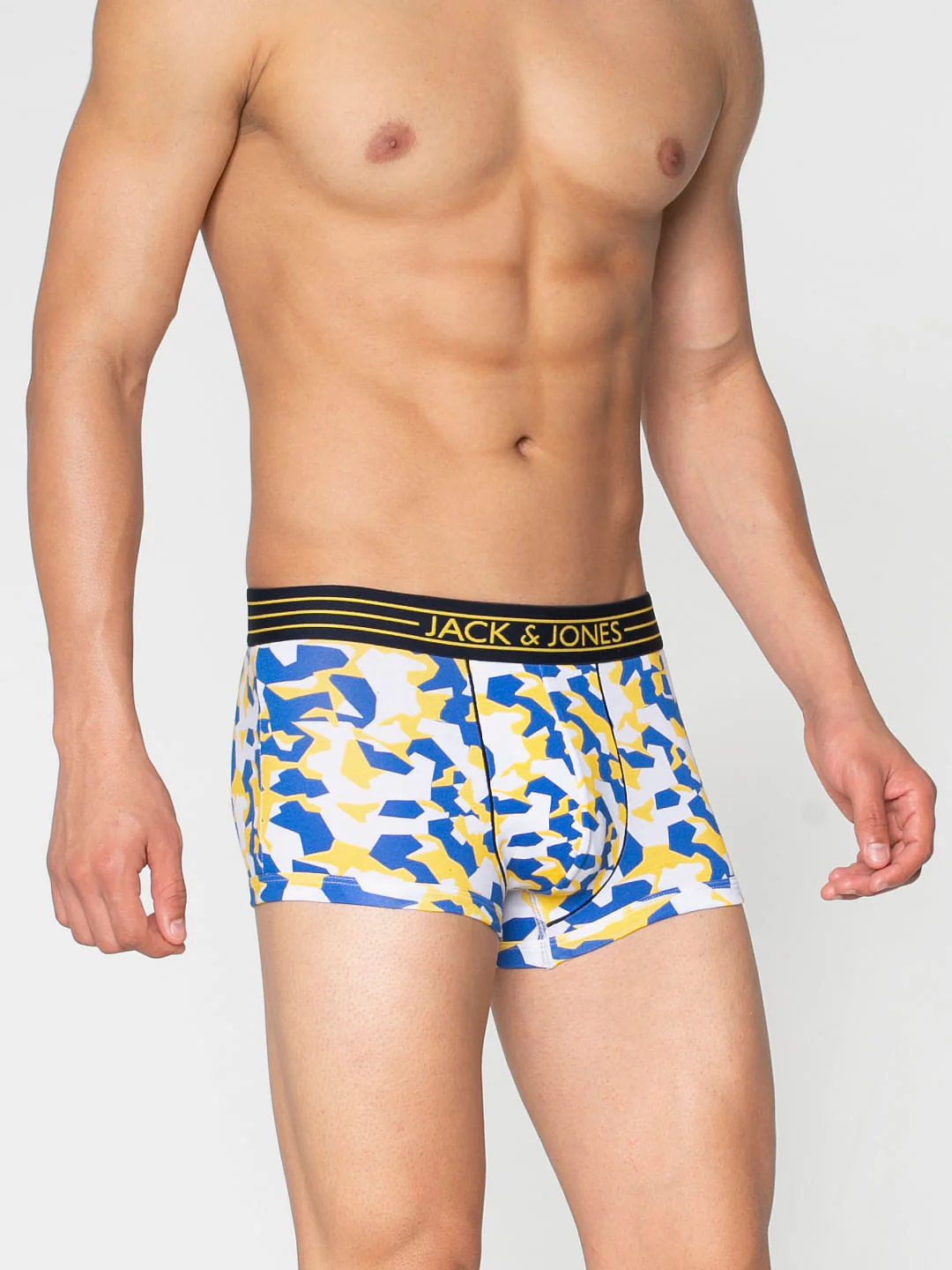 Blue Abstract Print Brazilian Trunks - Image 3