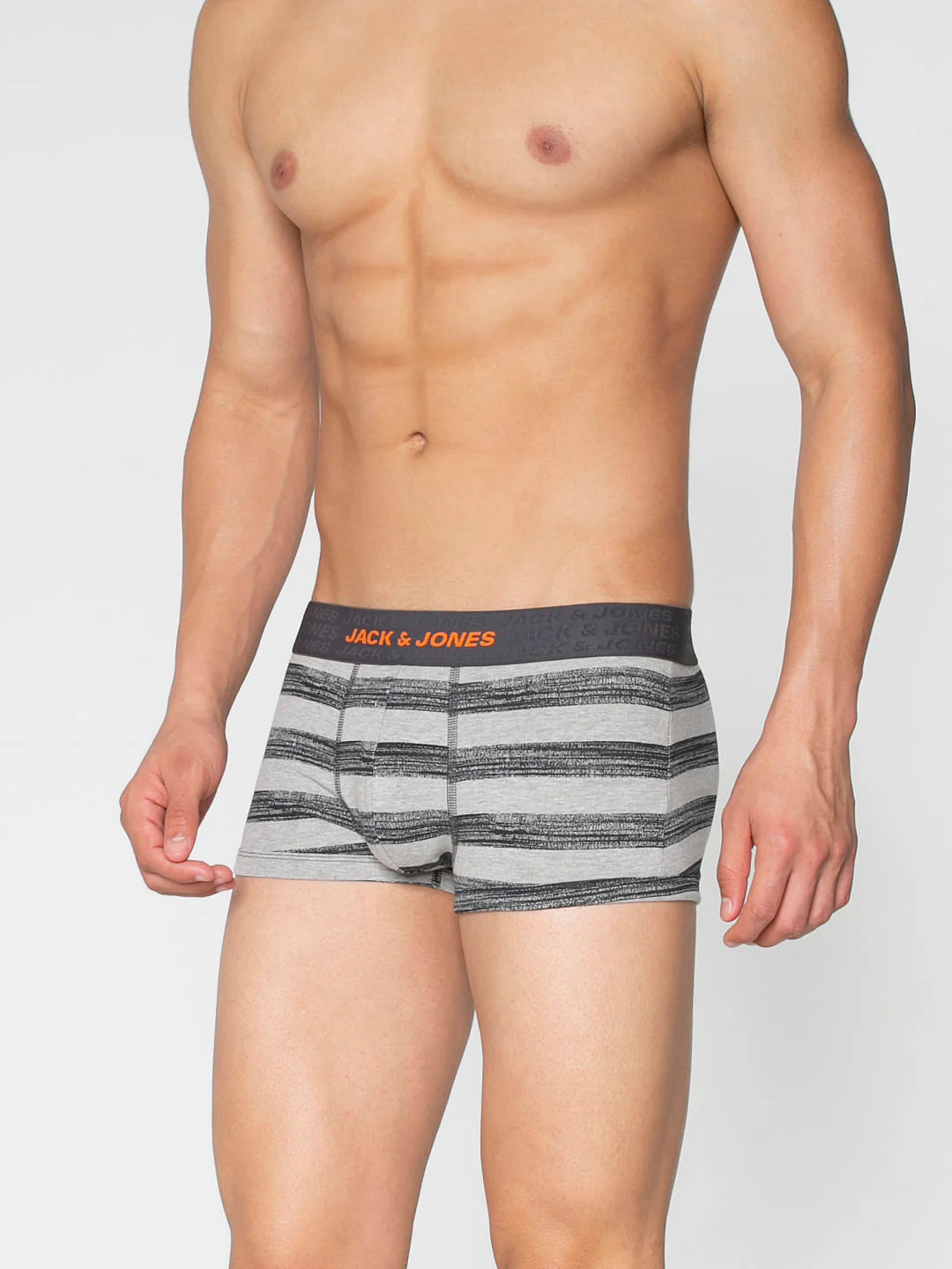 Black And Grey Striped Brazilian Trunks - Image 2