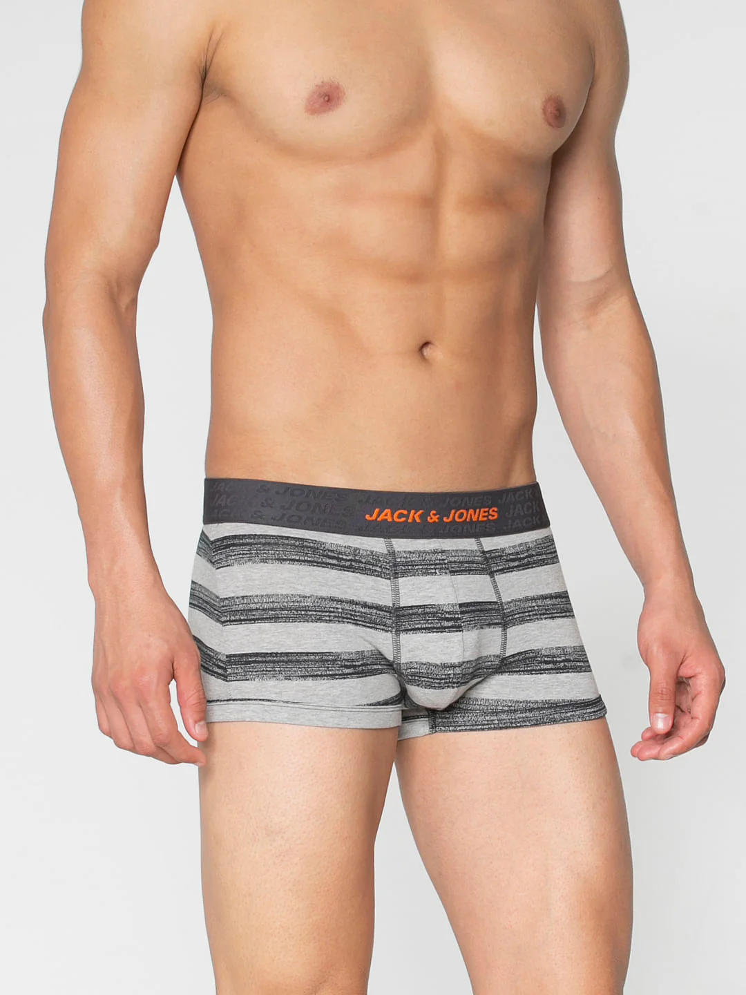 Black And Grey Striped Brazilian Trunks - Image 3